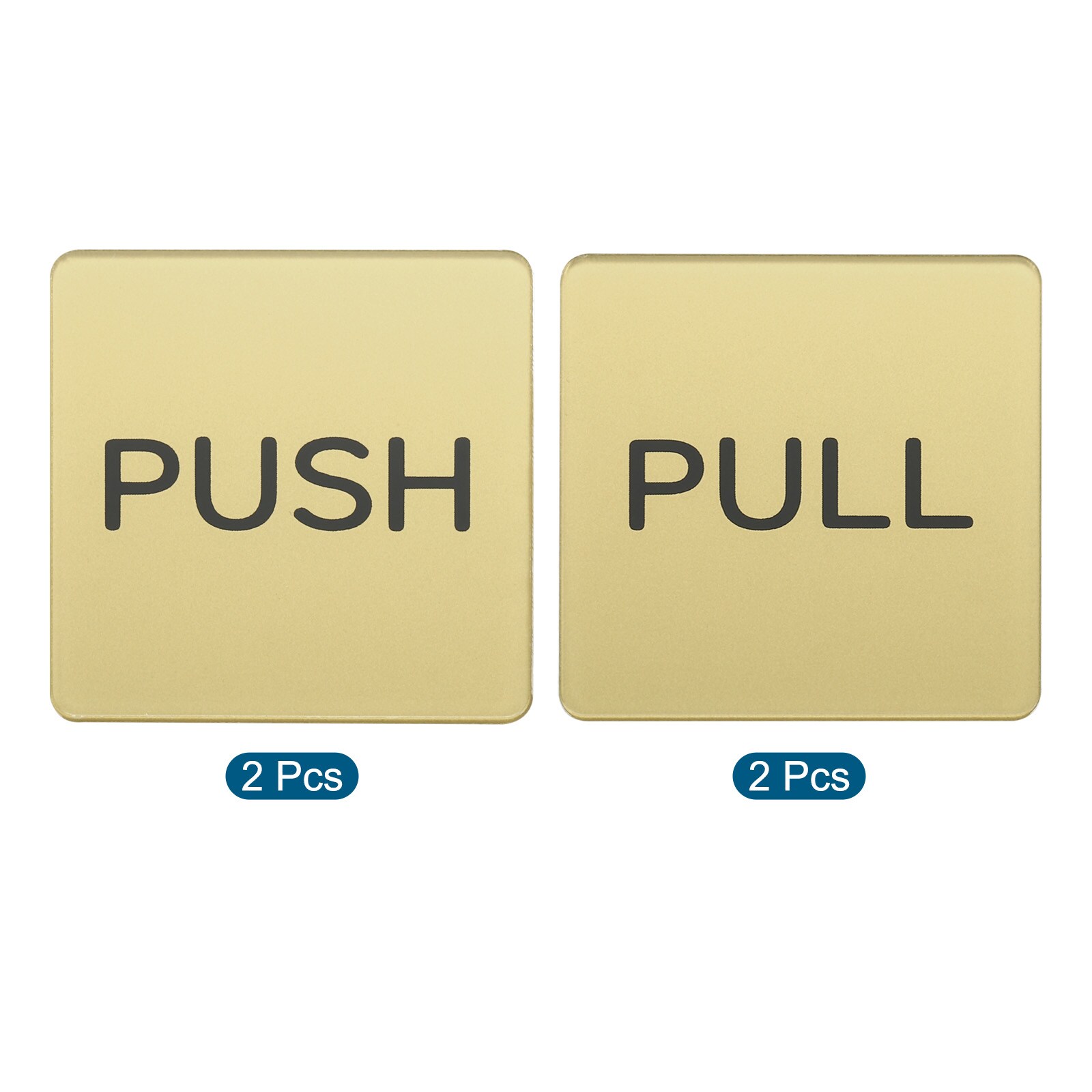 PATIKIL Push Pull Door Sign 4pcs Self-Adhesive Square Acrylic Gate ...