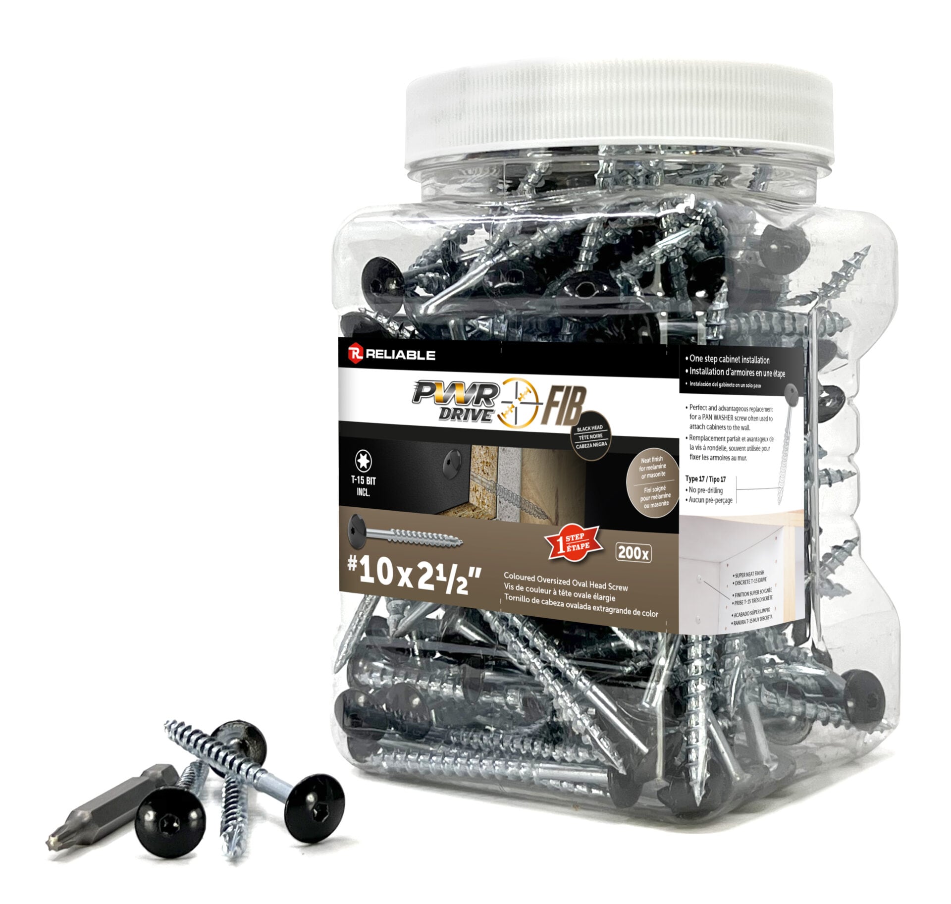 PWR DRIVE Reliable #10 x 2-1/2-in Wood to wood Deck Screws 200 -Per Box