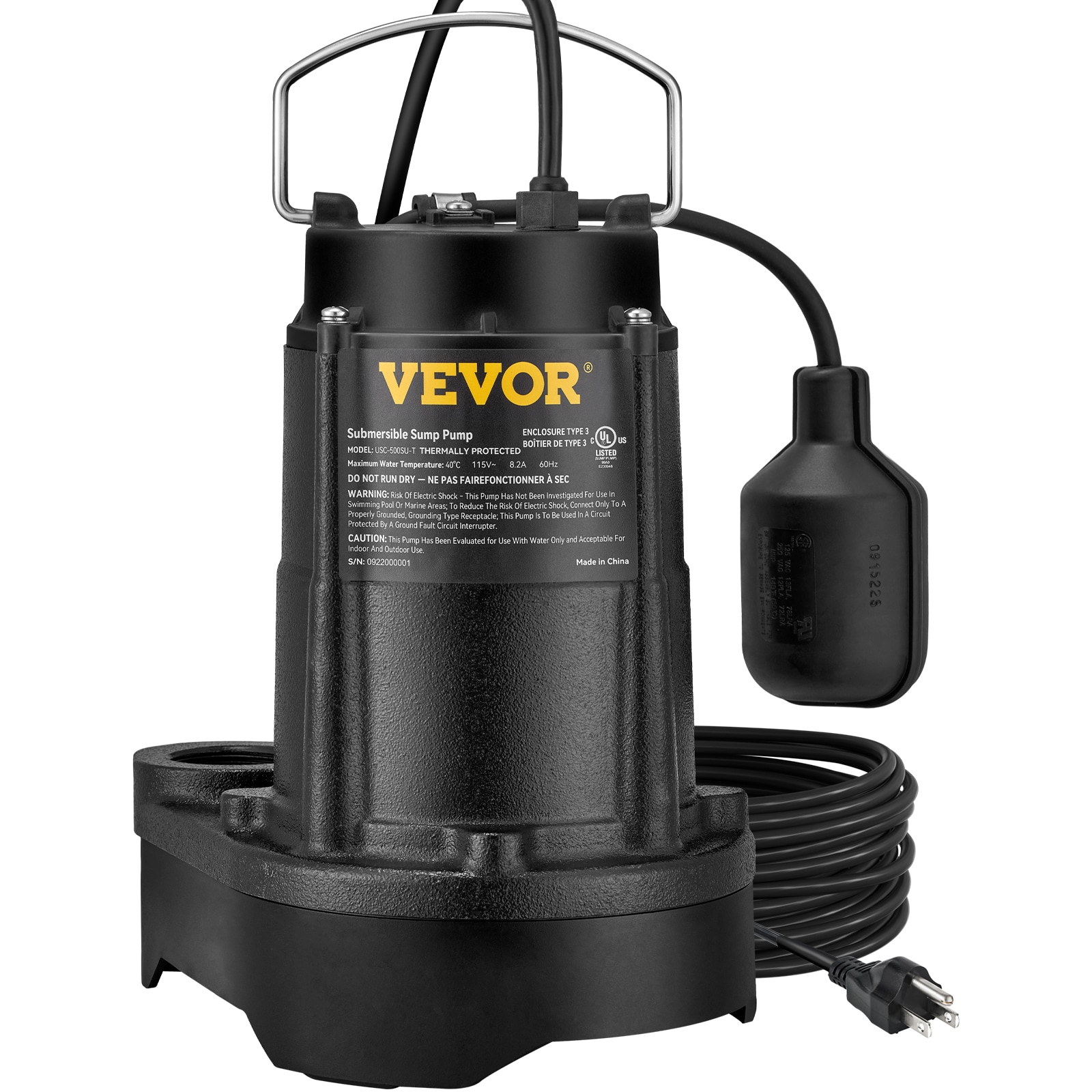 Zoeller 1/2-HP 115-Volt Cast Iron Submersible Sump Pump in the Water Pumps  department at