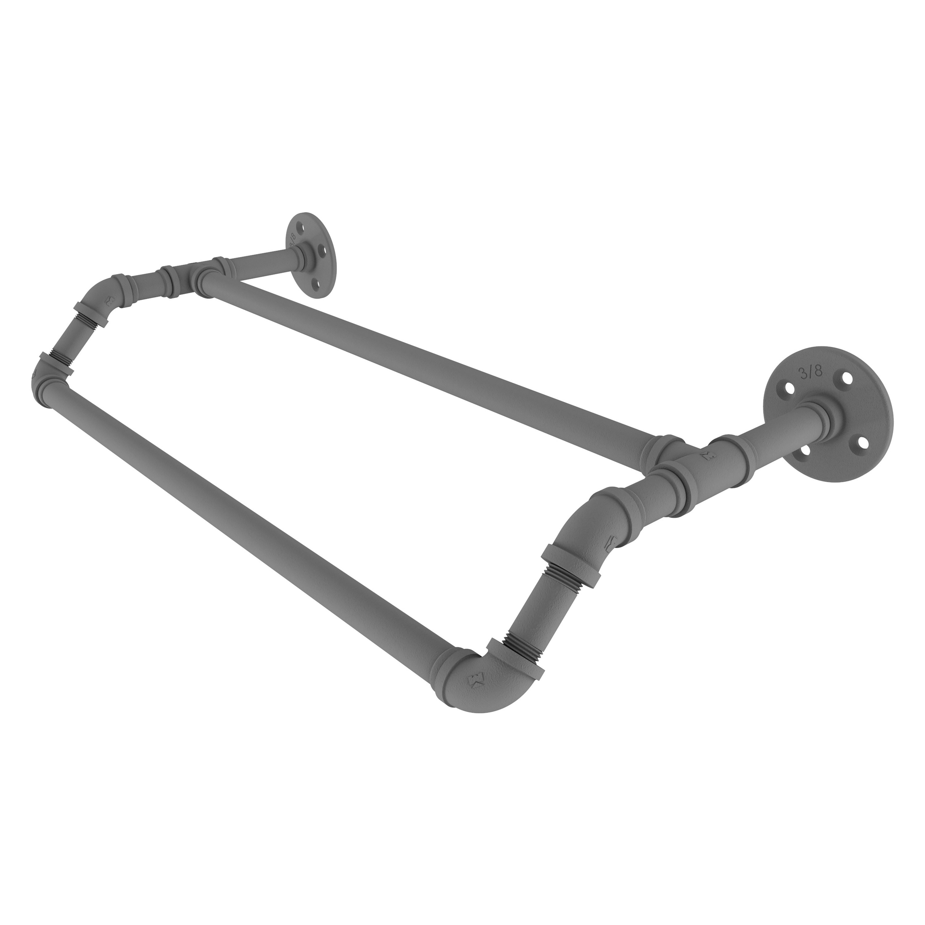 Allied Brass P-220-18-DTB-GYM Pipeline 18-in double Matte Gray Wall mount Double Towel Bar