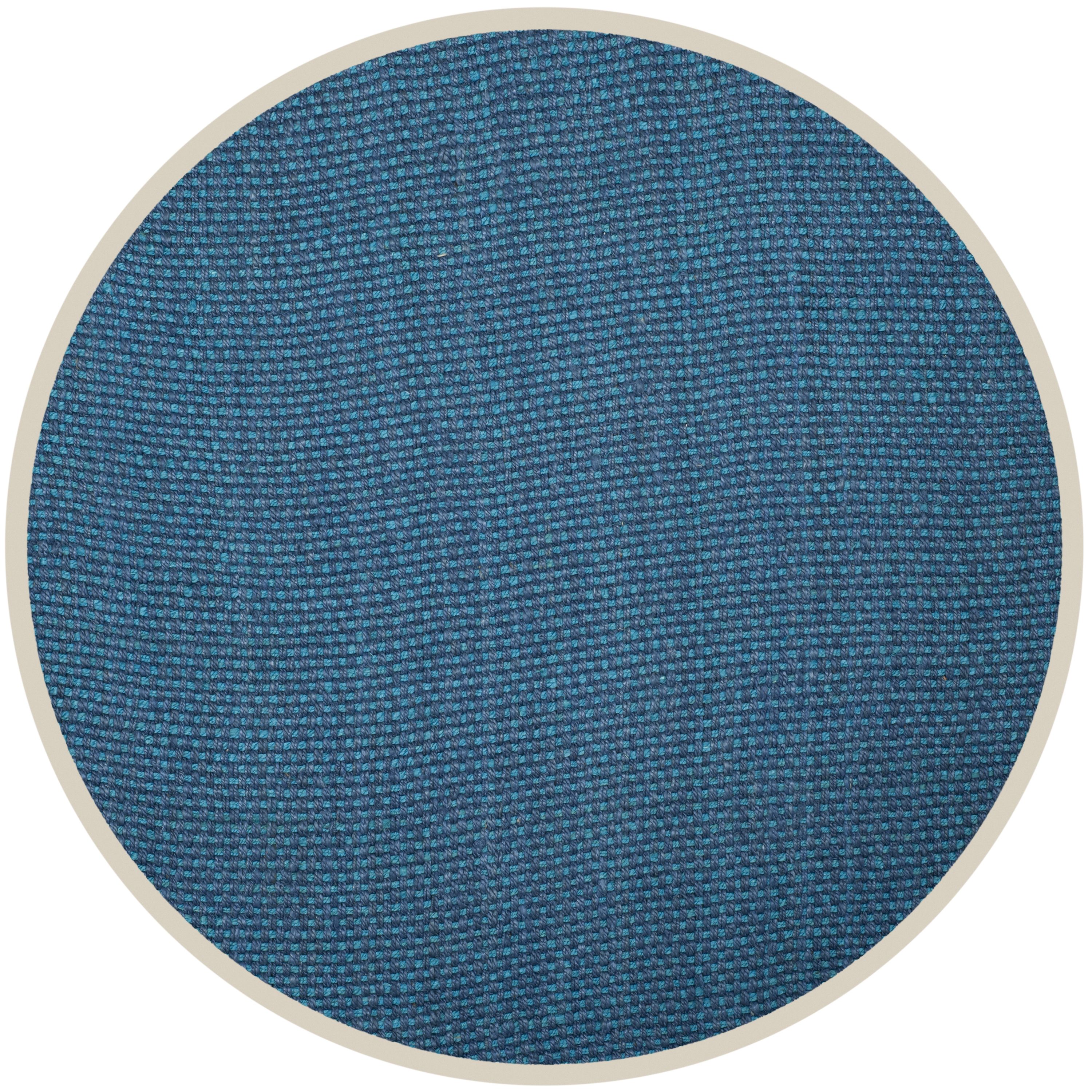 Safavieh NF262C-6R Natural Fiber Margate 6 x 6 (ft) Jute Blue Round Indoor Abstract Coastal Area rug