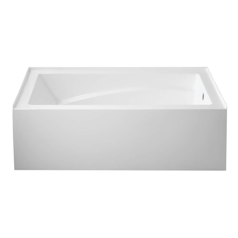 Kingston Brass Oriel 32-in x 60-in White Acrylic Alcove Soaking Bathtub ...