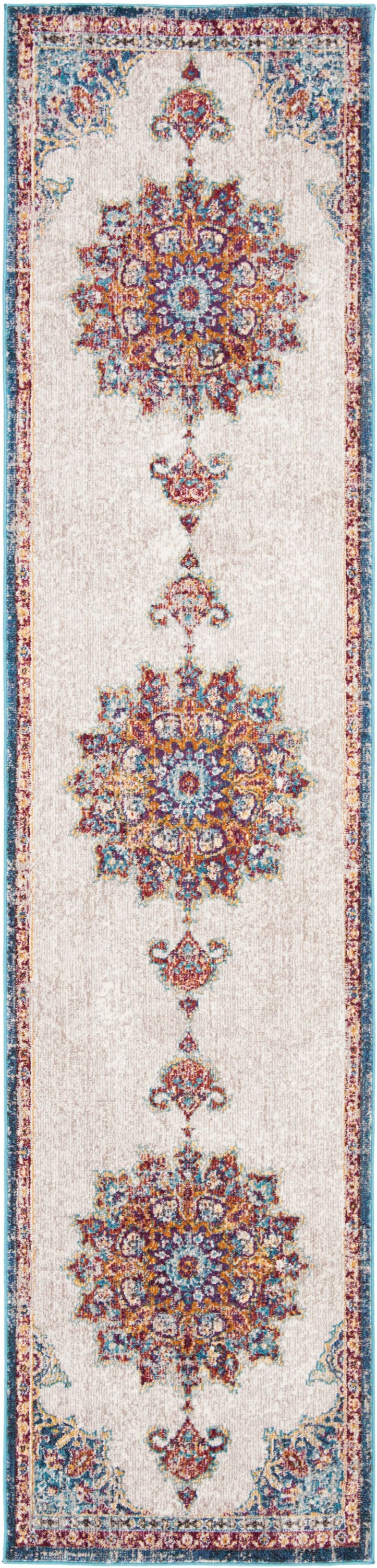 Safavieh ARA103A-28 Aria Arbel 2 x 8 (ft) Loomed Polypropylene Ivory/Navy Rectangular Indoor Distressed/Overdyed Vintage Runner rug