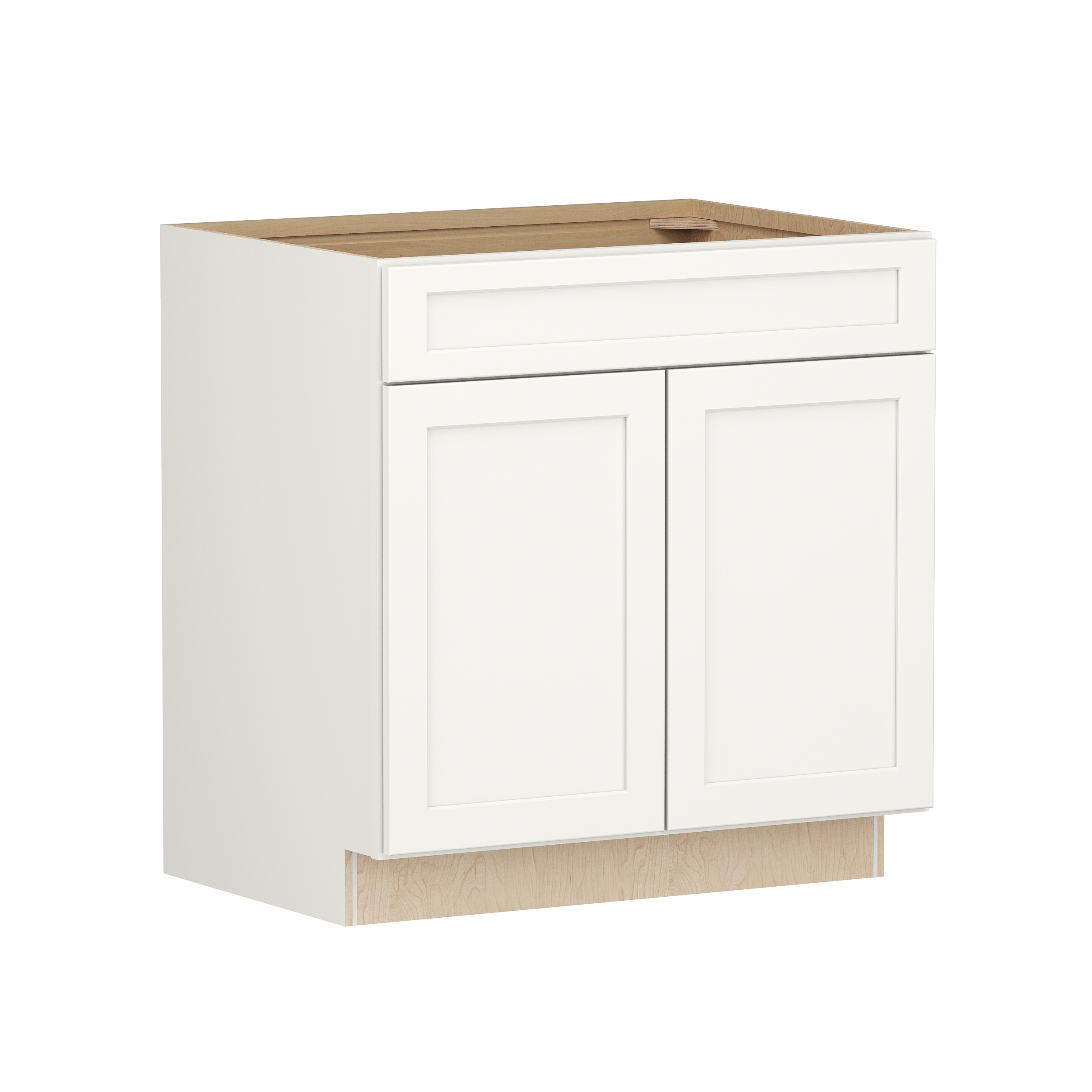 Shenandoah PRO Express SPE 90MPS-433 Breckenridge 33-in W x 34.5-in H x 24-in D Linen Full Overlay Sink Base Fully assembled Plywood Cabinet (Recessed Panel Shaker)