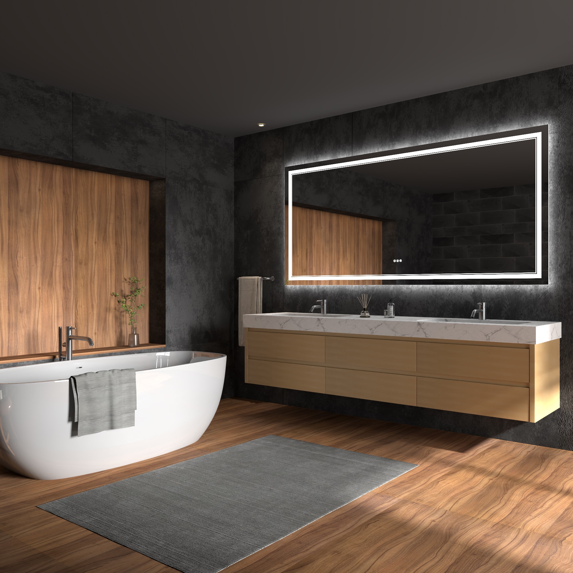 ExBrite HYBM3648FLW Framed-Bath-Mirrors - View #14
