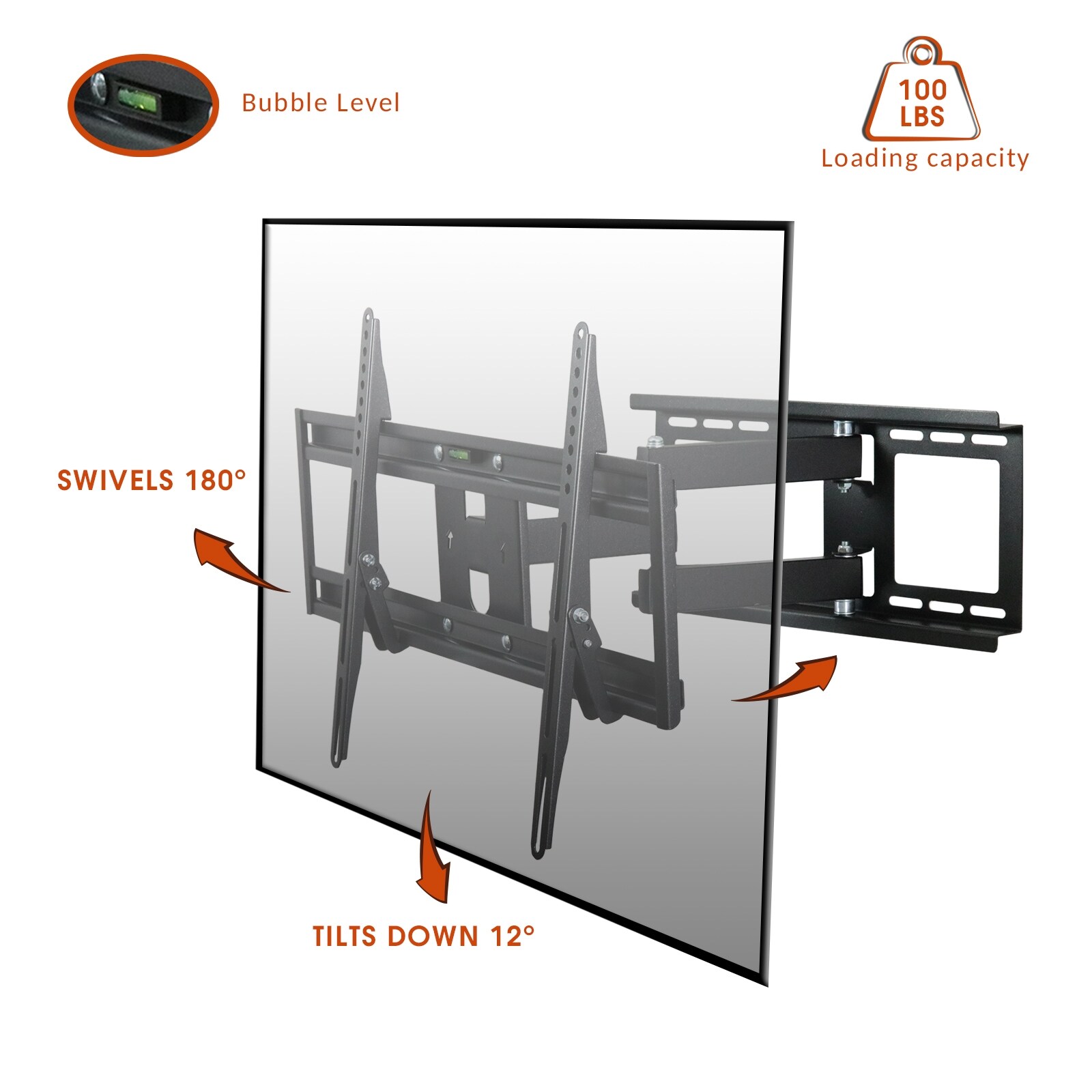 Megamounts Megamount Full Motion Indoor Wall Tv Mount Fits Tvs Up To 70 