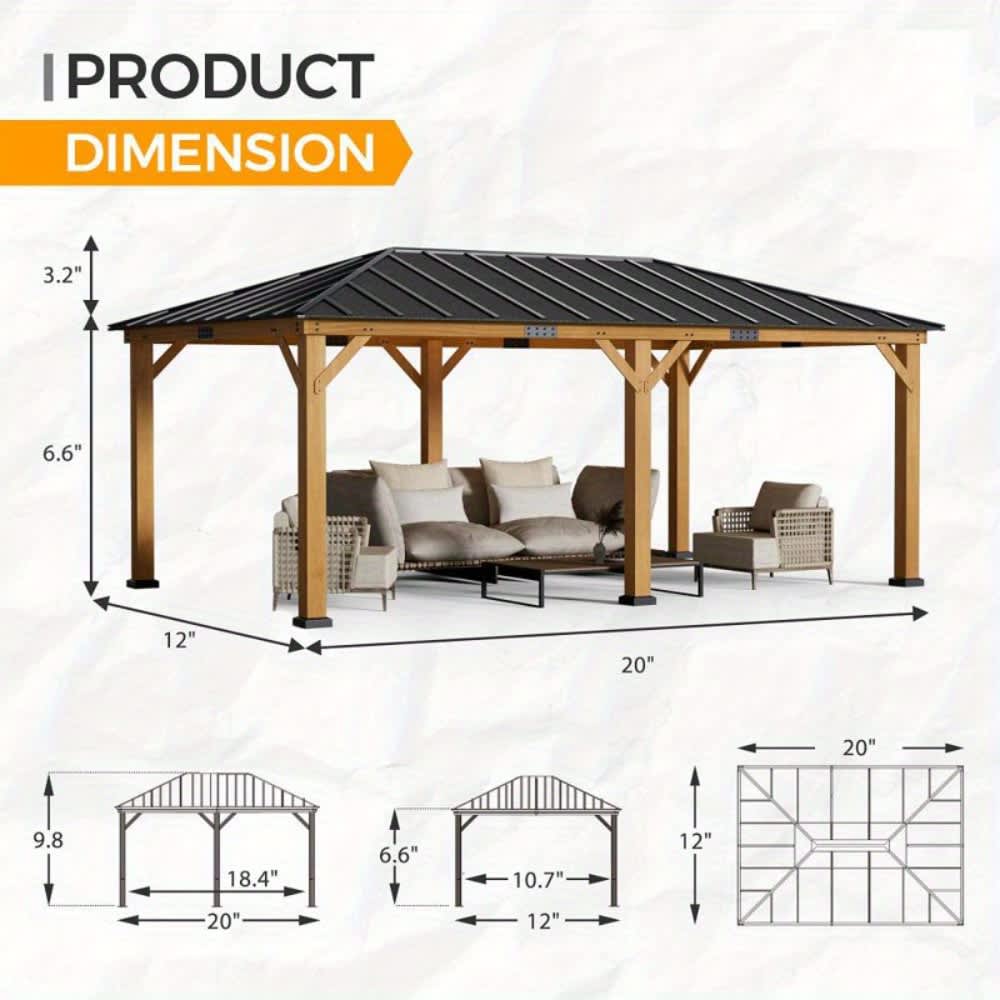 U-HOMY Z-030-HG Wood-Resin-Gazebos - View #3