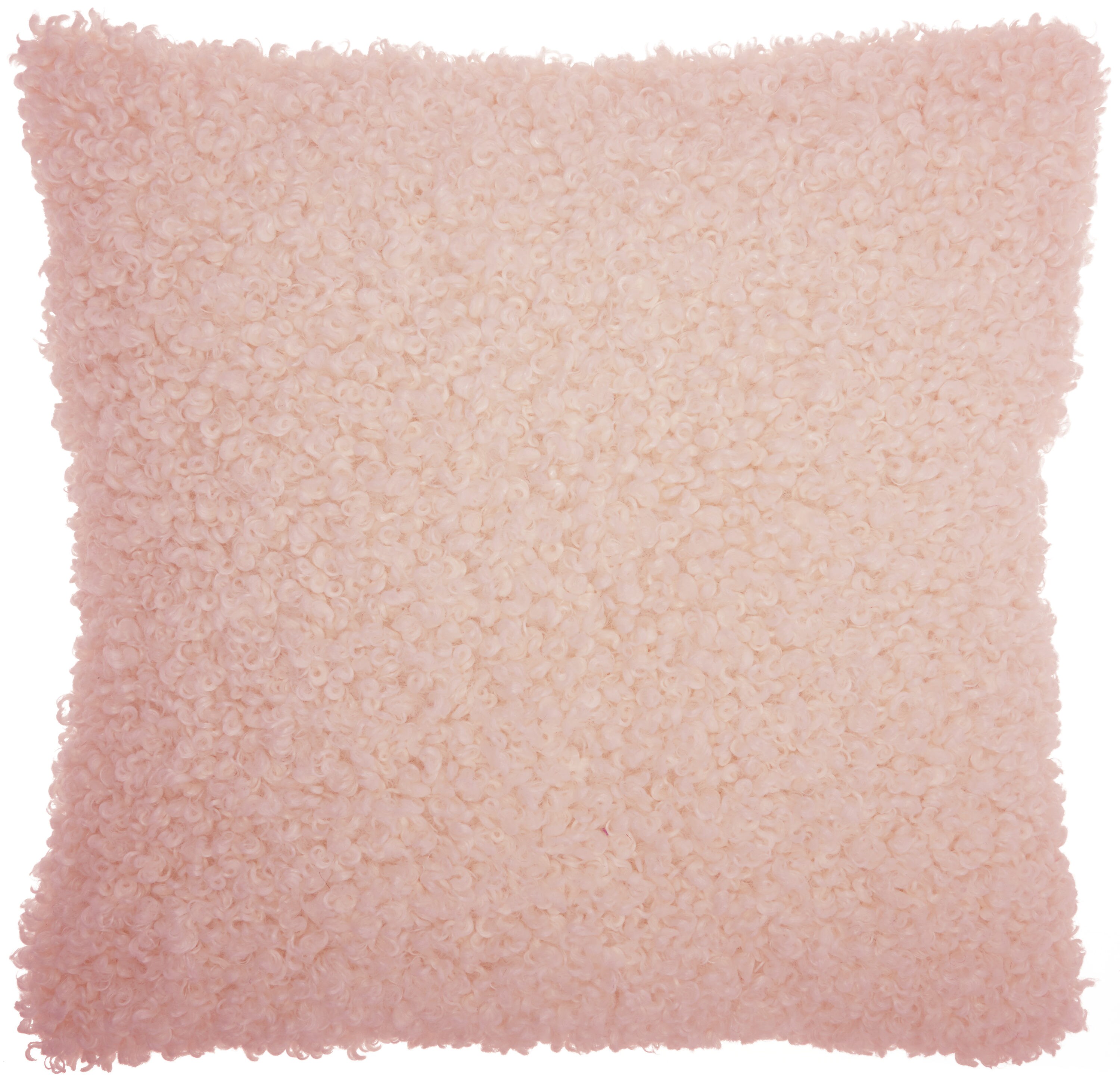 Mina Victory 798019065249 Faux Fur 22-in x 22-in Rose Square Indoor Decorative Pillow