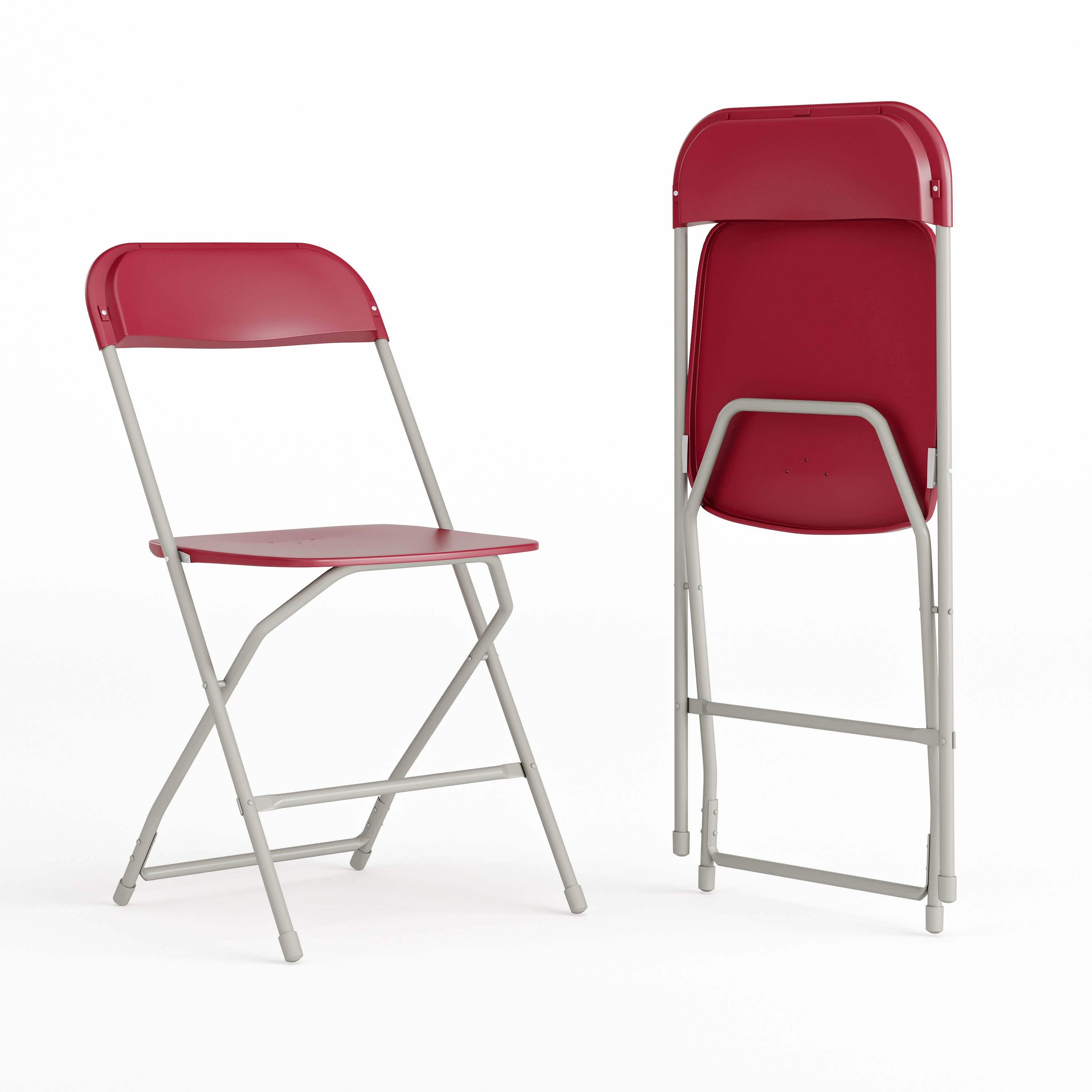 Flash Furniture 889142652236 2 -Pack Red Commercial/Residential Standard Folding Chair with Solid Seat ( Indoor )