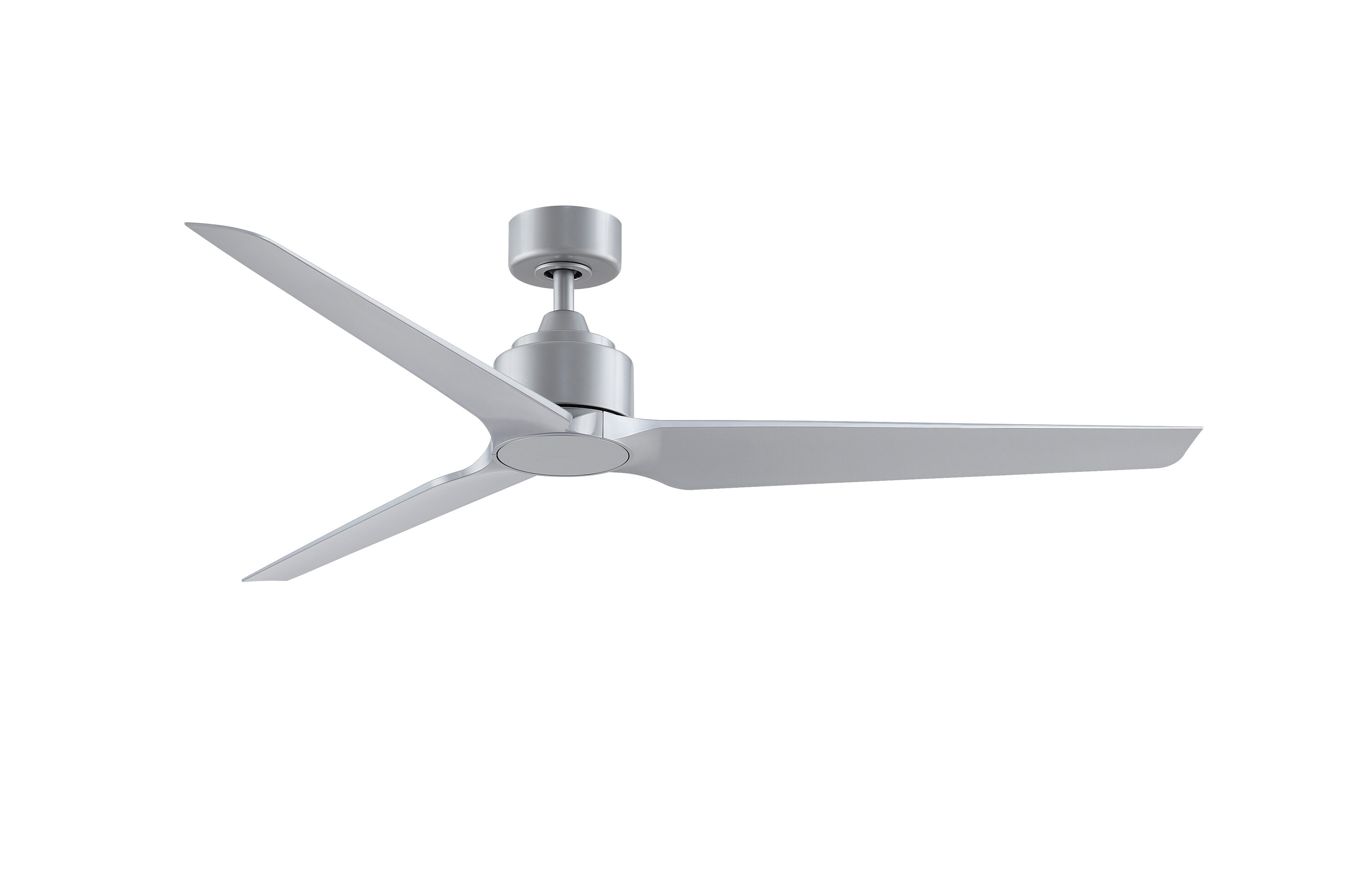 Fanimation TriAire Custom 64-in Silver Indoor/Outdoor Smart Propeller Ceiling Fan Light Kit Compatible and Remote (3-Blade) FPD8515SLW-64SLW Sansujyuku sansujyuku.com