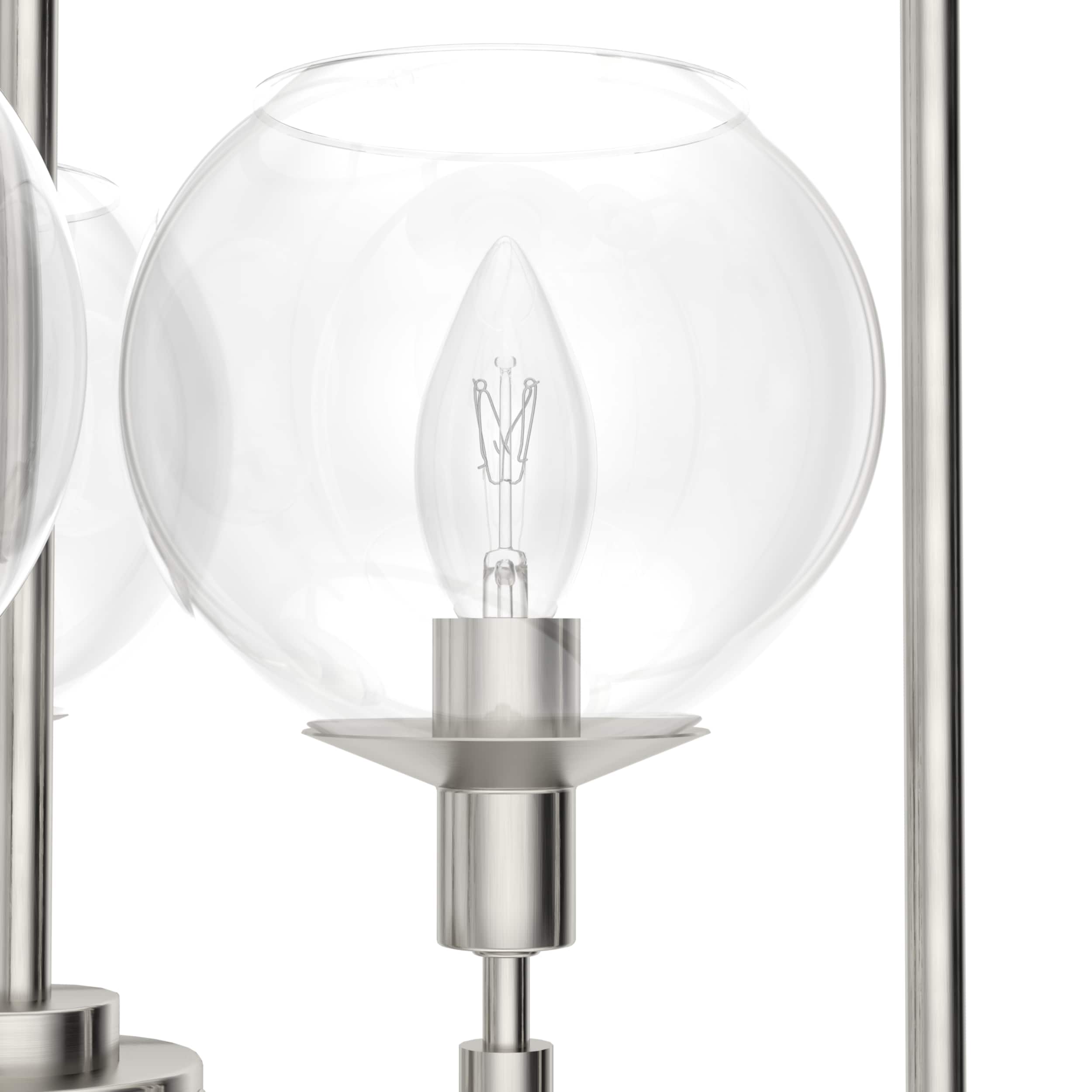 Hunter Xidane 3-Light Brushed Nickel Pendant with Glass Globes