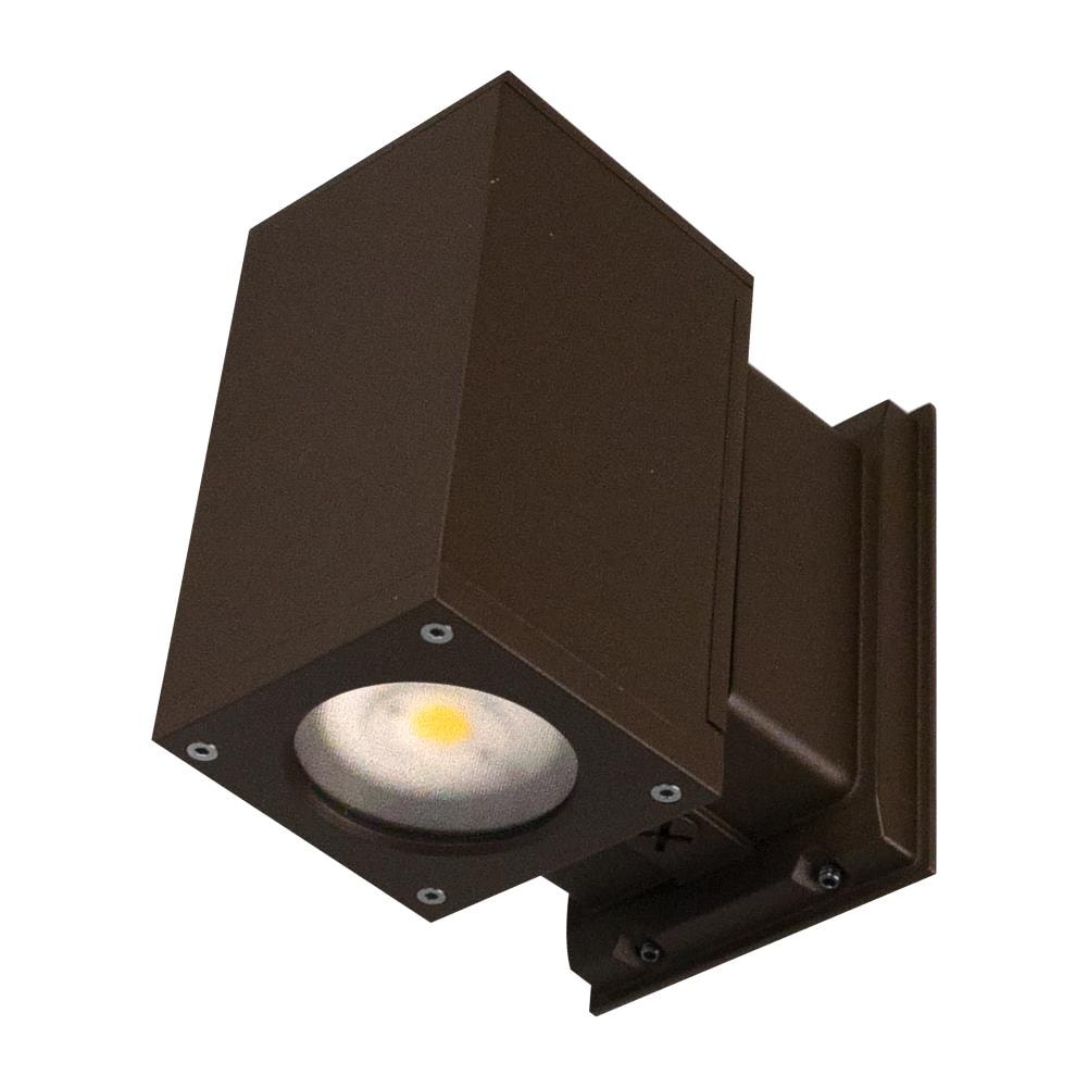 Nicor Lighting OWCQ4D1022MV50BZ OWC Square 7.125-in H Matte Bronze Hardwired Integrated LED Outdoor Wall Light