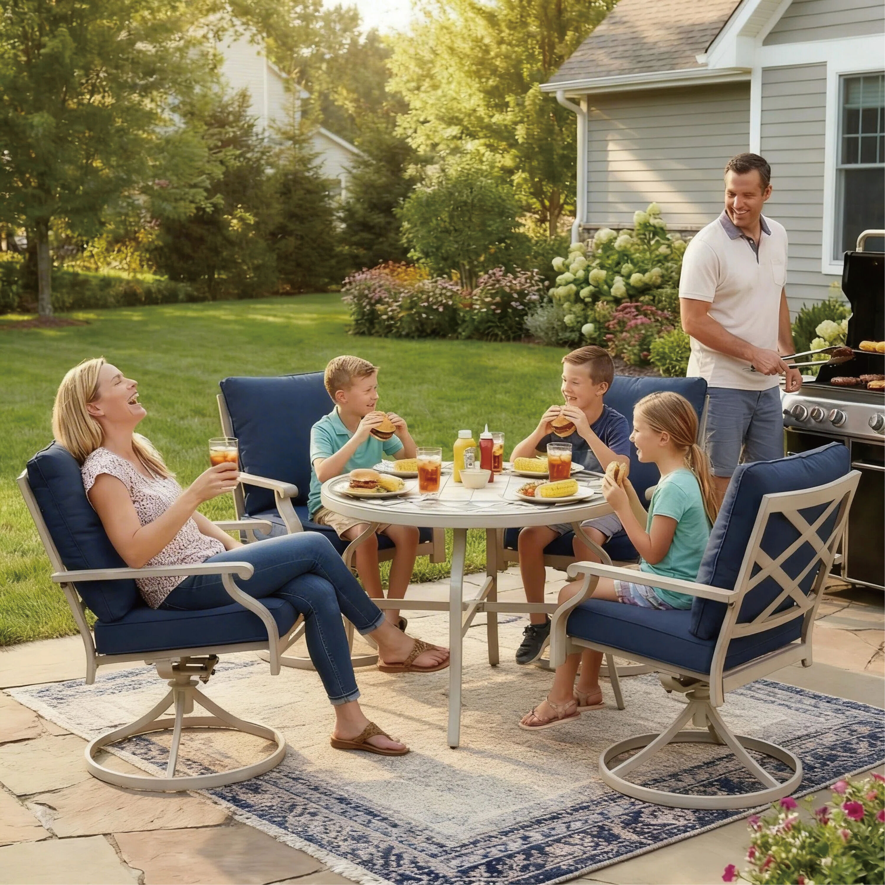 AE Outdoor 4RQ1099O-BLUE Patio-Dining-Sets - View #3