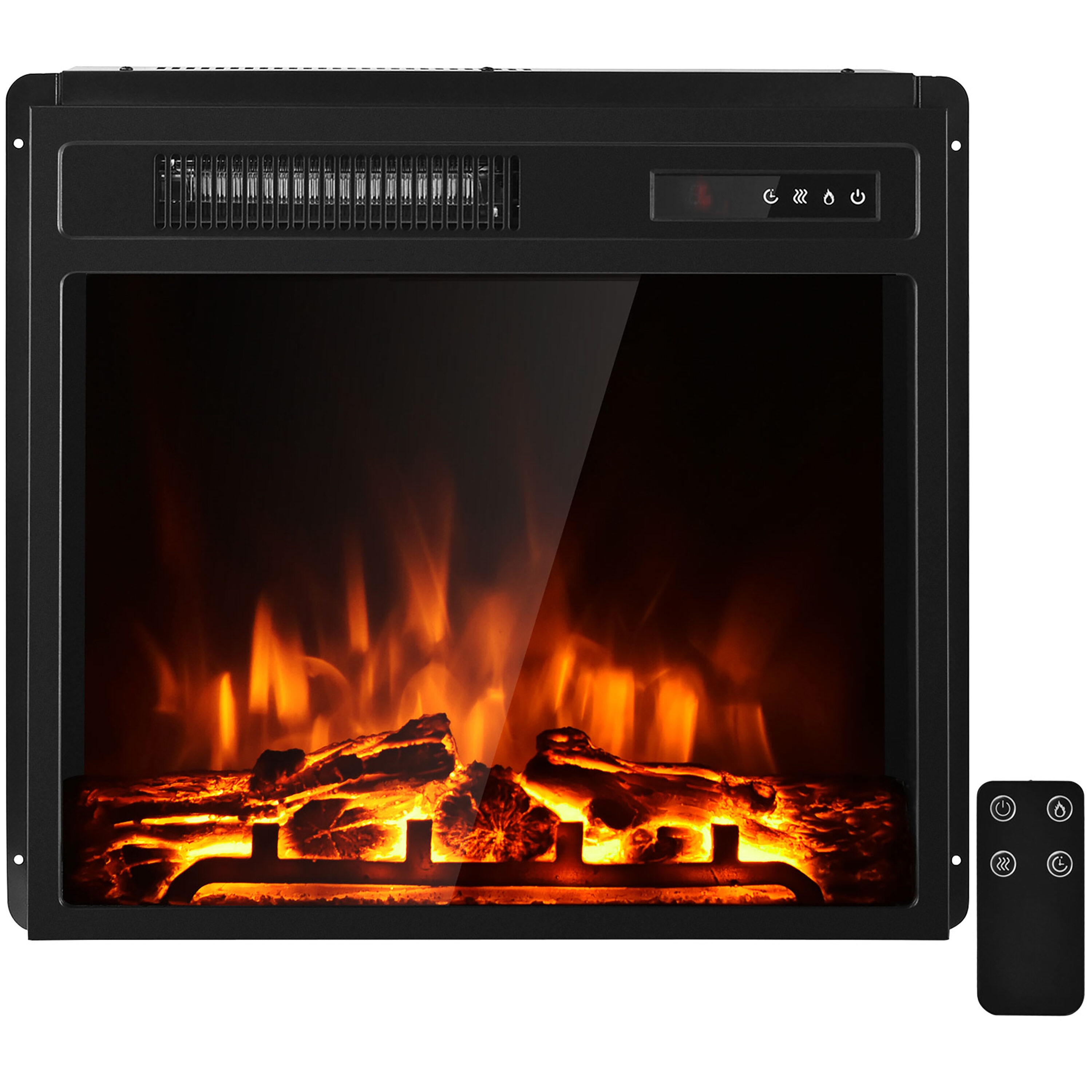 Goplus FP10046US 15-Inches W Black Free standing LED Wall-mount Electric Fireplace with Remote Control Included