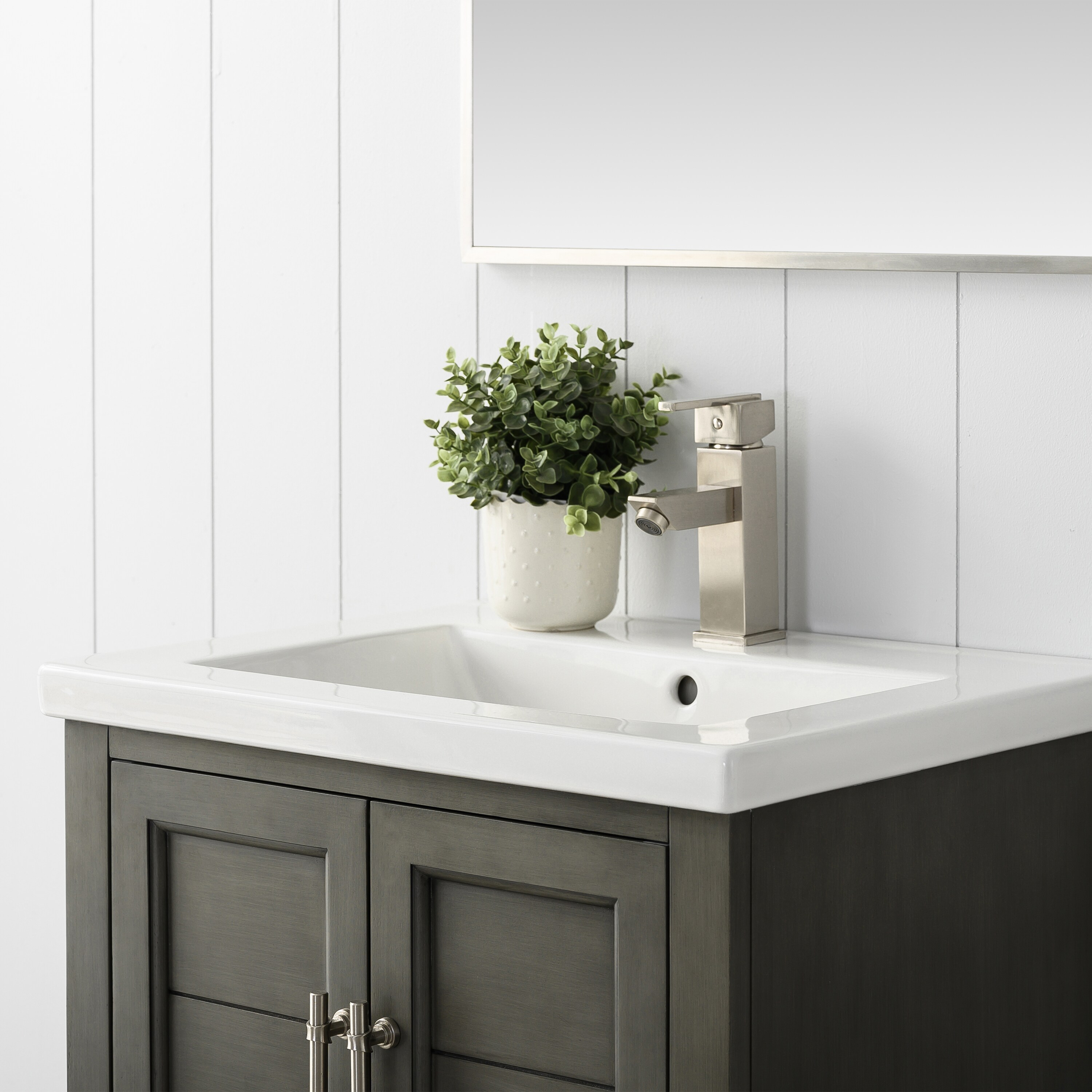 Silver Gray 24" Single Sink Bathroom Vanity with Ceramic Top
