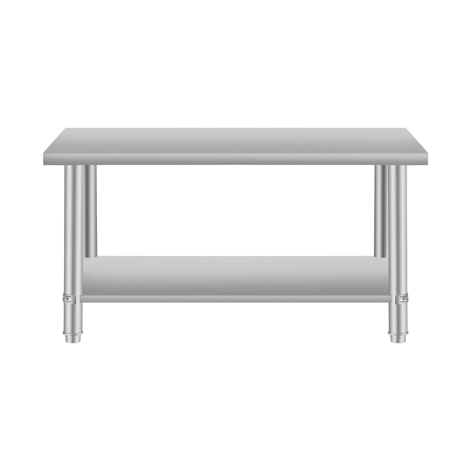 Lirago 48 in x 24 in Commercial Work Table for Restaurant and Home Utility Station for Kitchen Garage Laundry Room Stainless Steel Kitchen Prep Table with Under Shelf