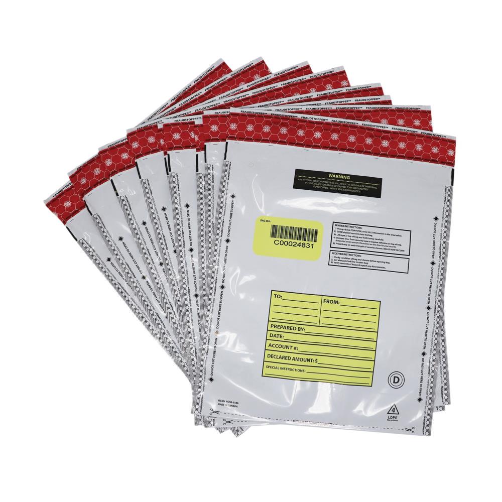 Control Group Tamper-Evident Deposit Bags, 9in x 12in, White, Pack of 100