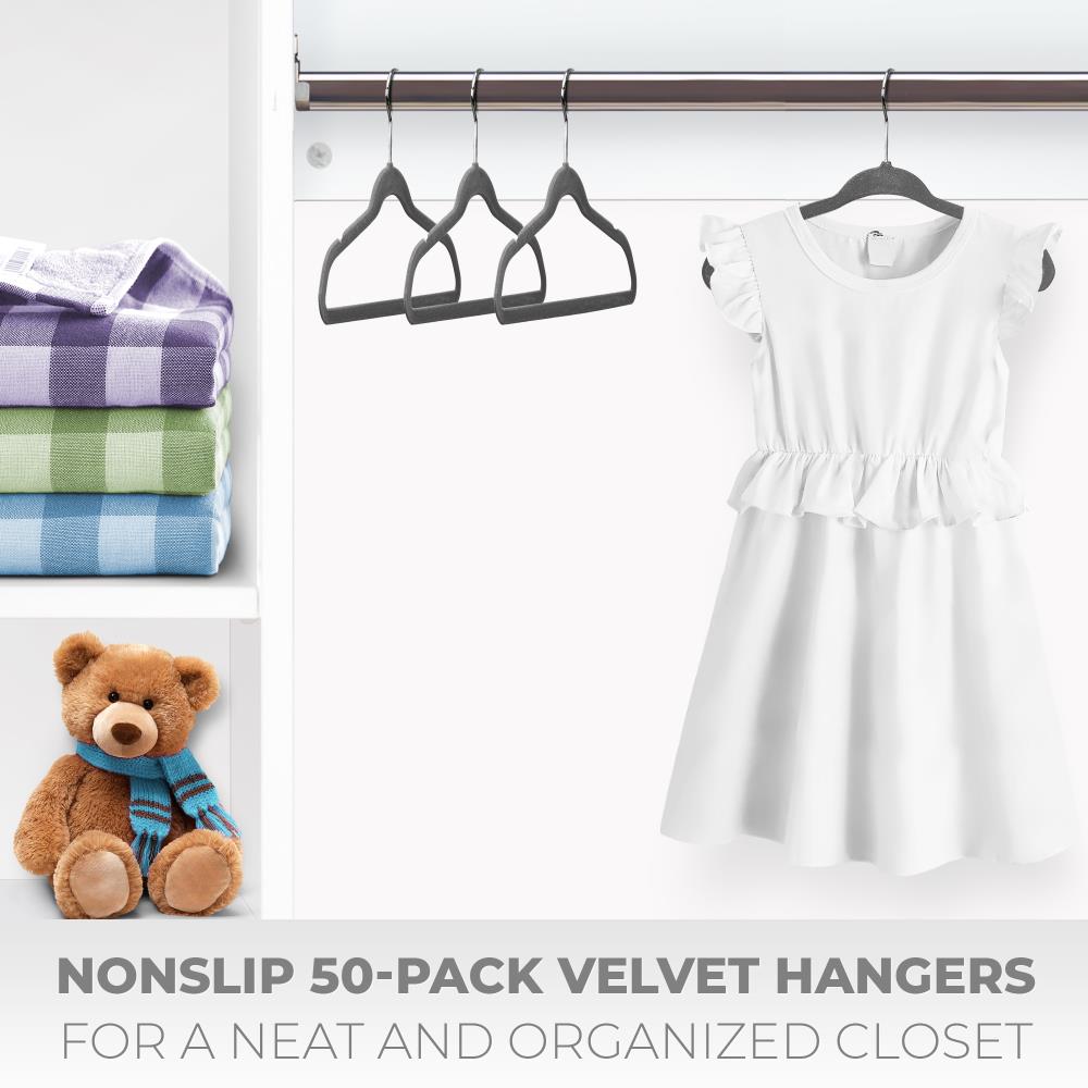 White Velvet Non-Slip Suit Hanger (50-Pack)