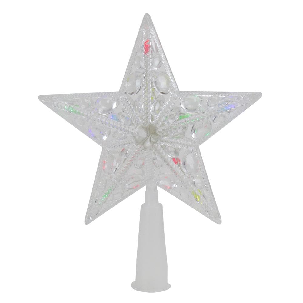 Clear Color Changing Star Lighted Christmas Holiday Tree Topper UL 10 Lights 