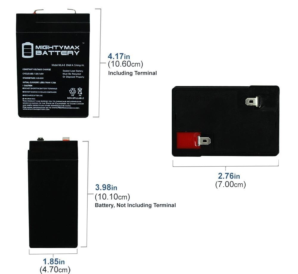 Buy 6V 4.5A Rechargeable valve regulated lead acid battery