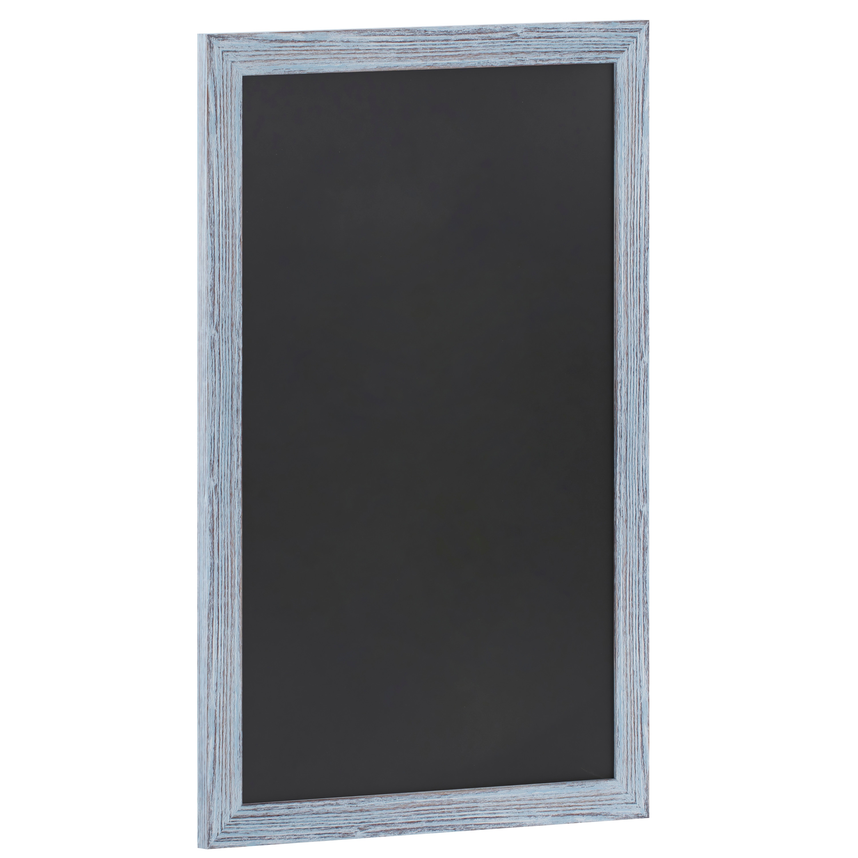 Flash Furniture 196861030932 Canterbury 24-in x 36-in Rustic Blue Wall Mount Magnetic Chalkboard Sign with Eraser; Hanging Wall Chalkboard Memo Board for Home; School; or Business