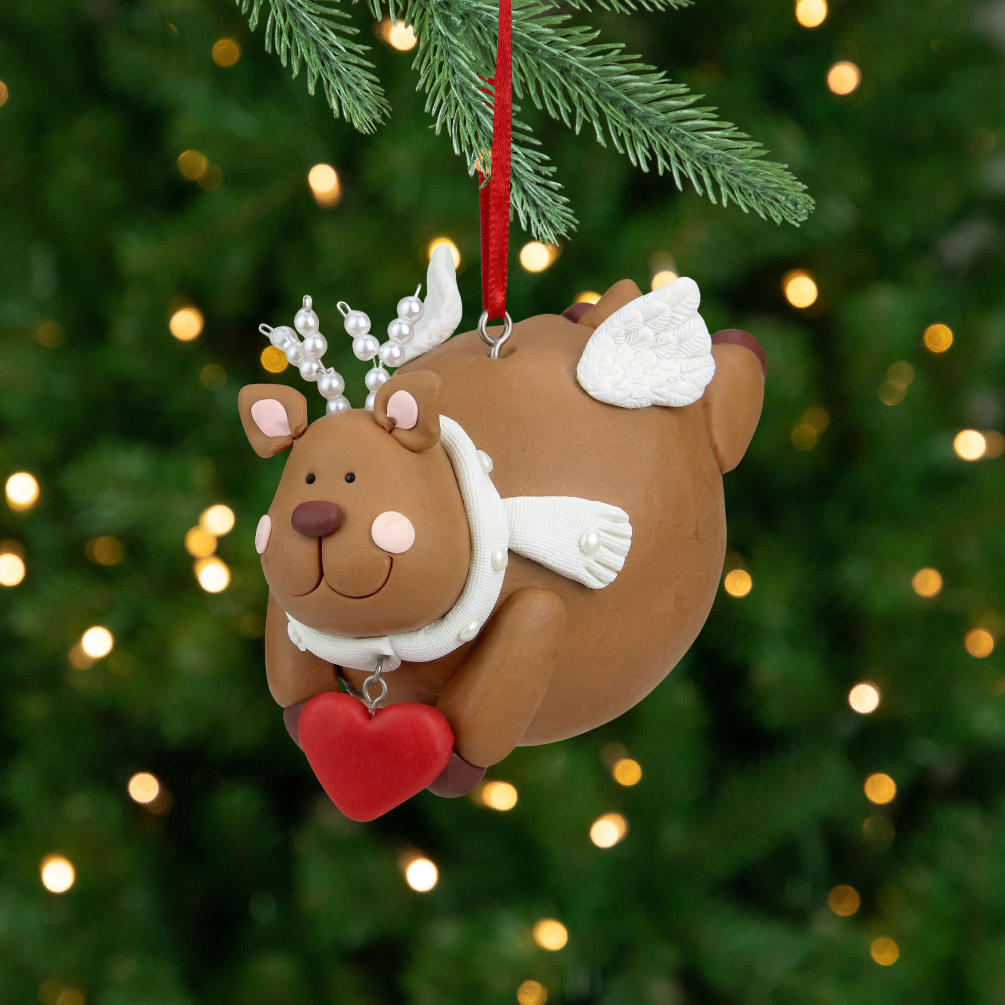 Roman 4 inch Reindeer Angel Christmas Ornament