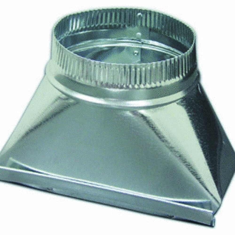 Lambro 137 3-1/4 in. x 10 in. to 6 in. Galvanized Round Transition Boot ...