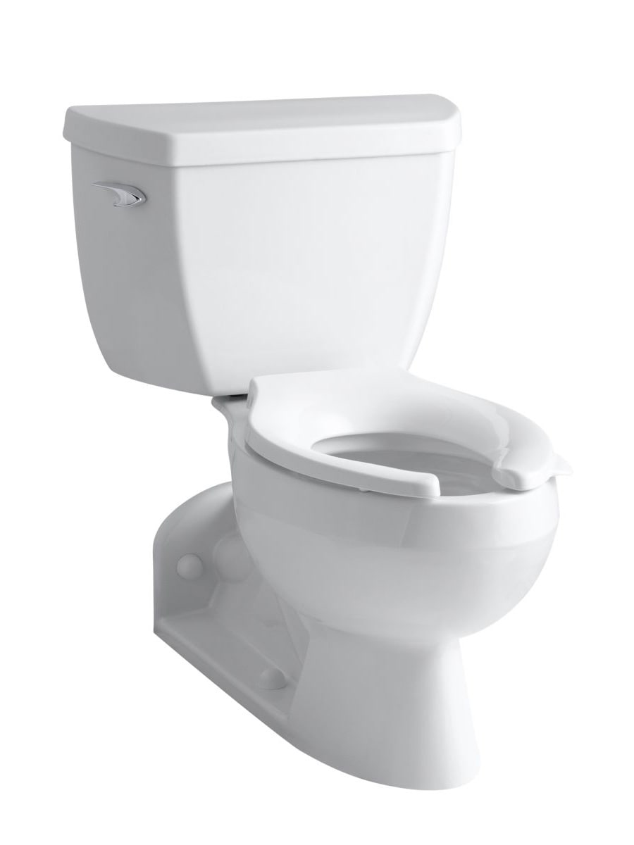 KOHLER 3554-T-0 Barrington White Elongated Standard height 2-piece Toilet 4-in Rough-In 1.6 GPF