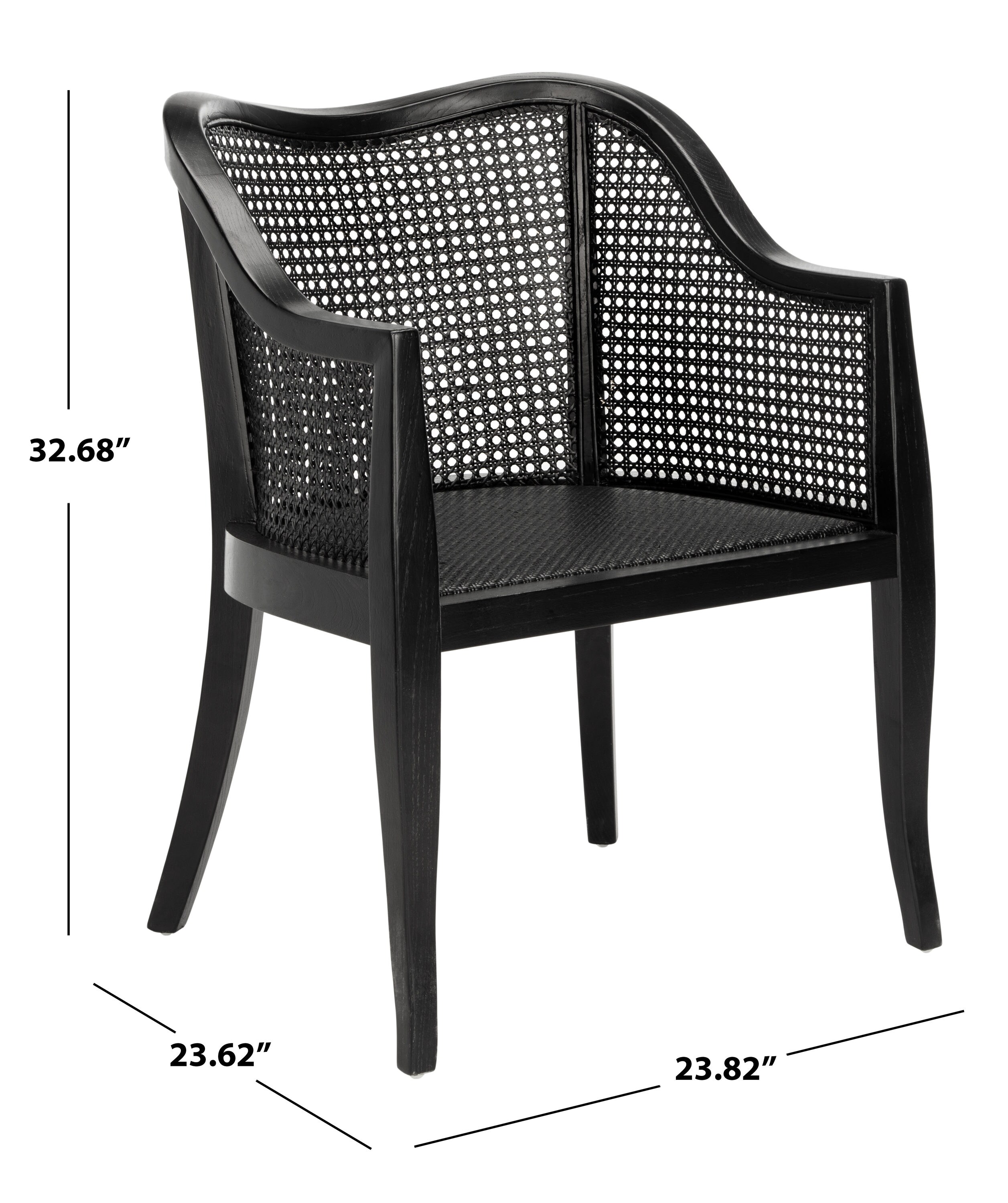 safavieh black cane chair