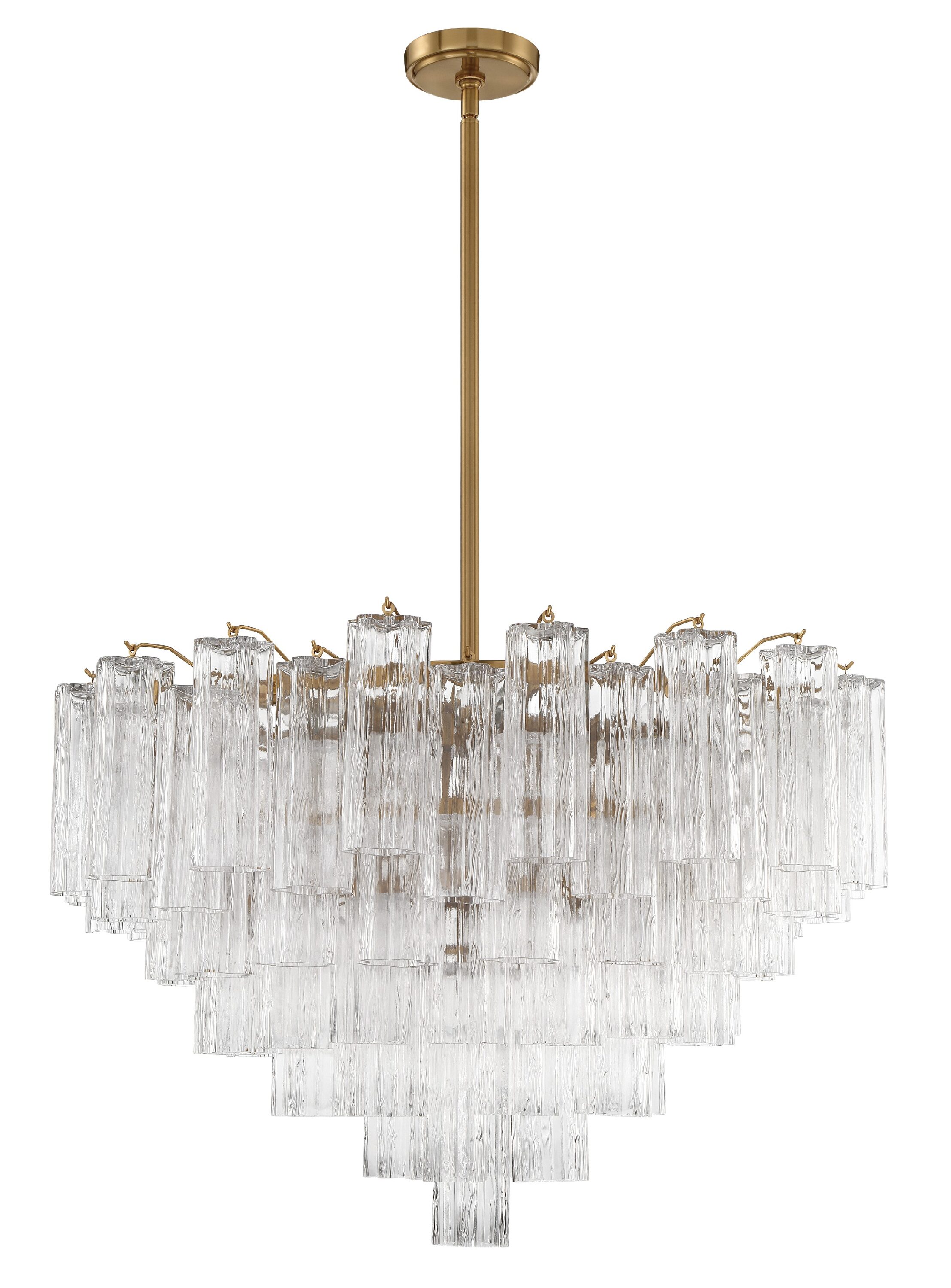 Crystorama ADD-316-AG-CL Addis 16 -Light Polished Gold Transitional For Use in Bedrooms, Dining Rooms, Foyers, Kitchens, Living Rooms Chandelier