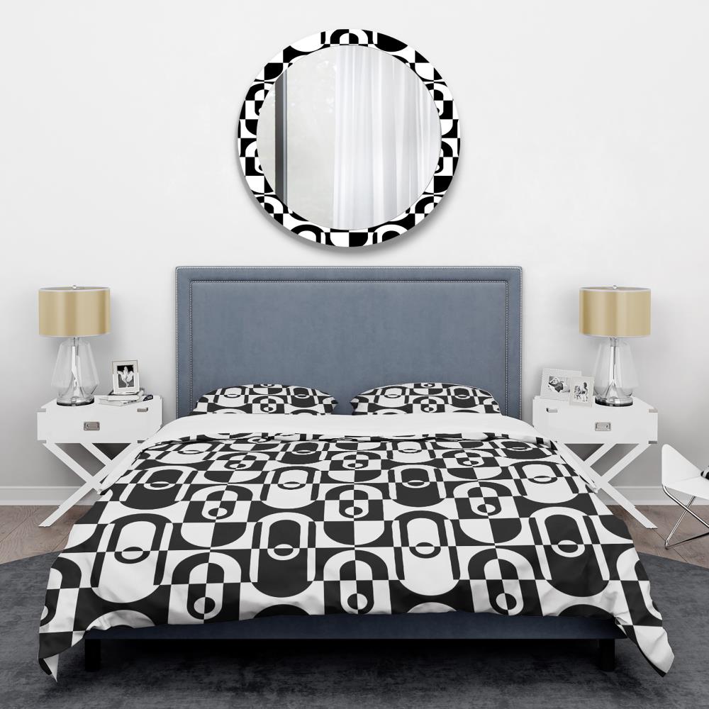 Designart BED24039-T 3 -Piece Black Twin Duvet cover Set