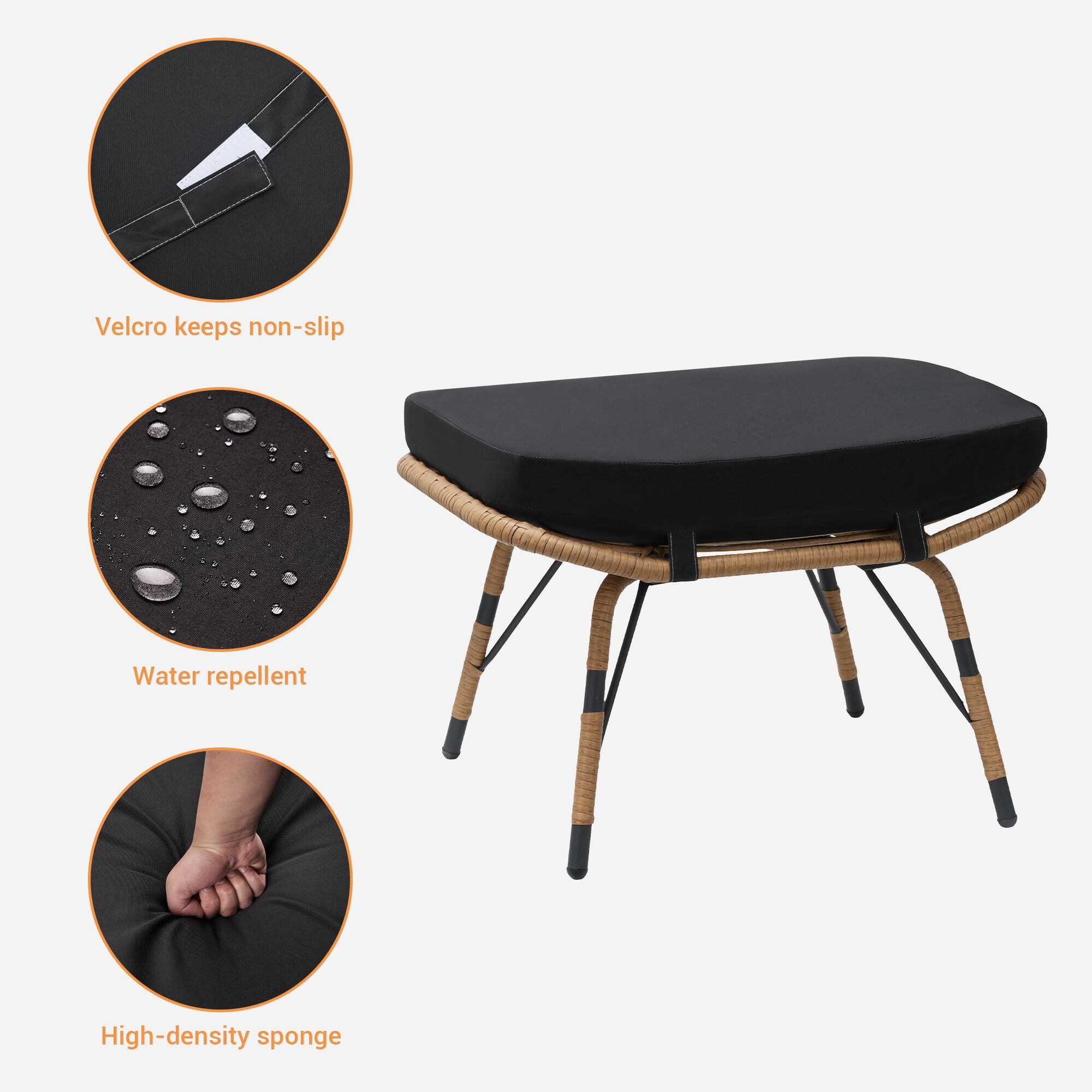 SANSTAR L-OTIDC56BK Stools-Ottomans - View #5
