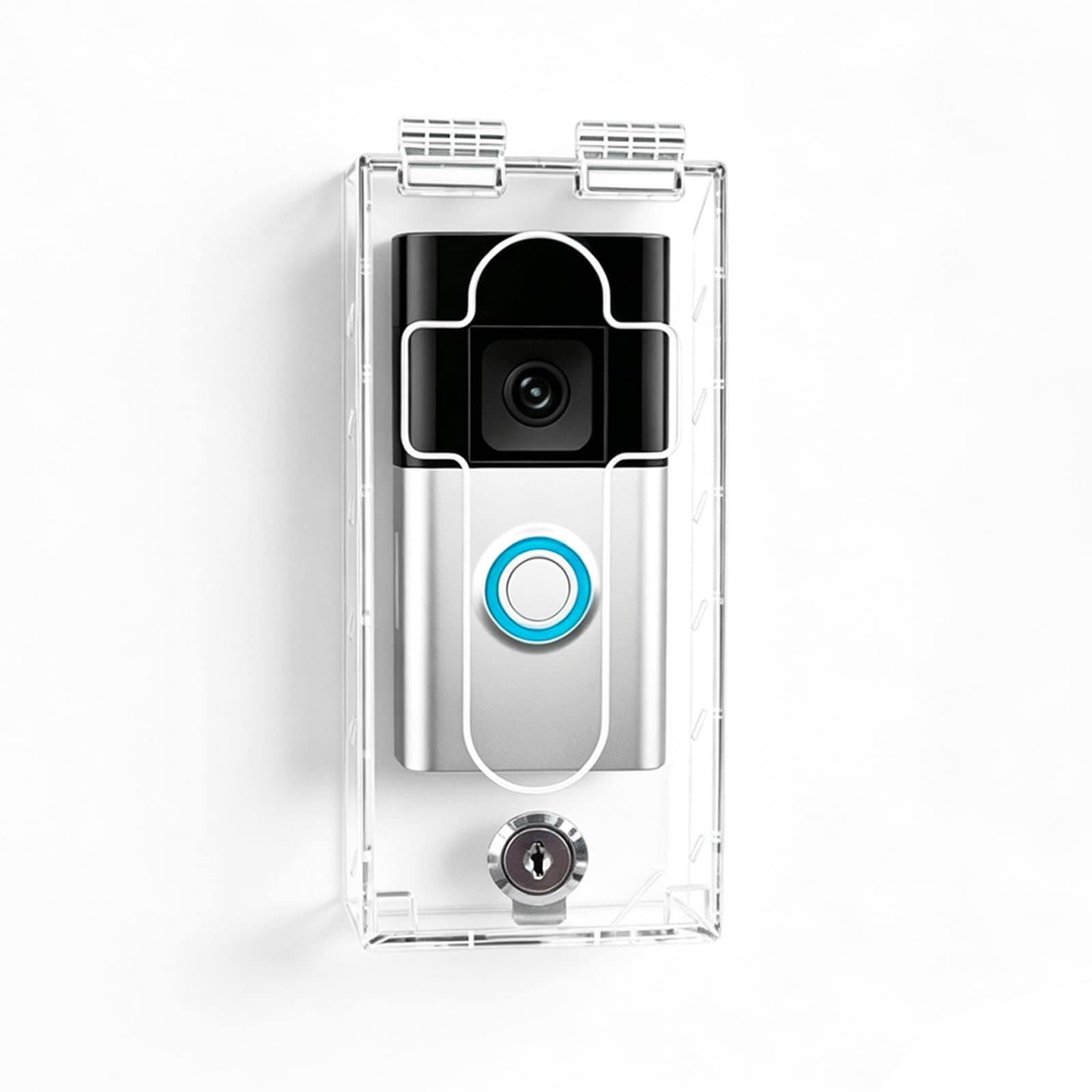 Adrinfly  Outdoor Anti Theft Doorbell Lock Box Clear Acrylic Protective Housing Fits Video Doorbell power cell Doorbell Models