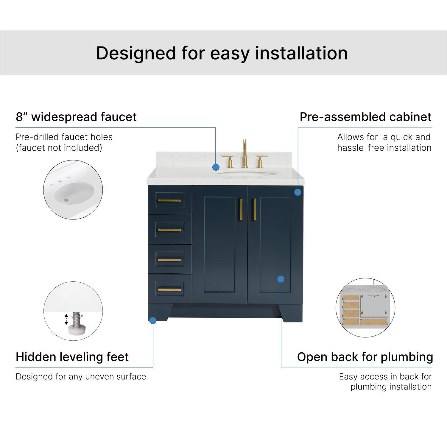 ARIEL Q036SRCQOVOMNB Bath-Vanity-Combo - View #7