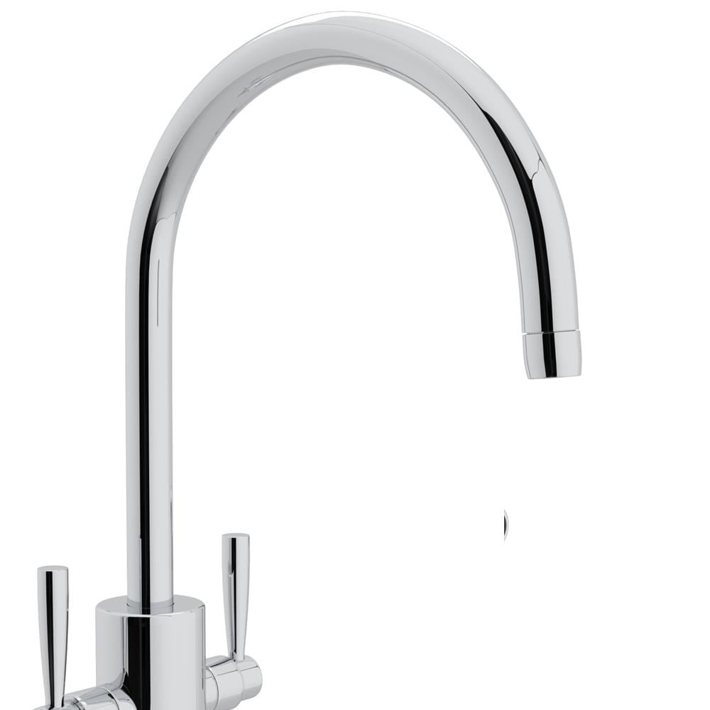 Elegant Polished Nickel 15" Kitchen Faucet with Dual Handles and Sidespray