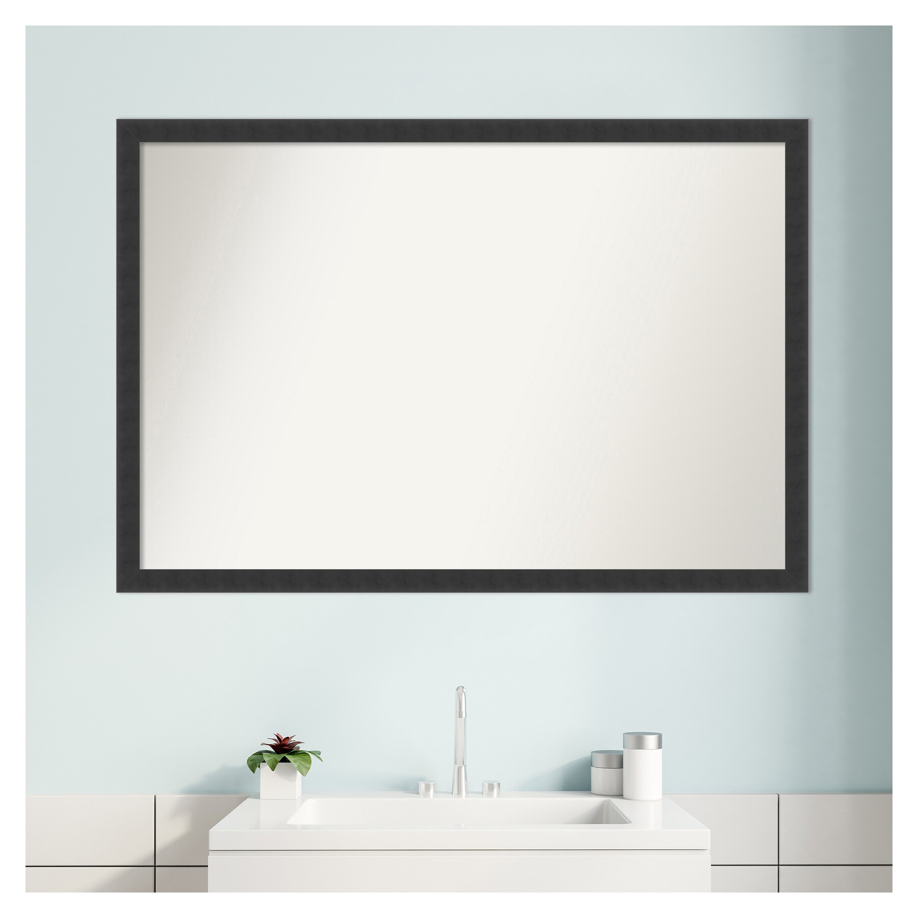 Mezzanotte Black Full Length Rectangular Wood Vanity Mirror