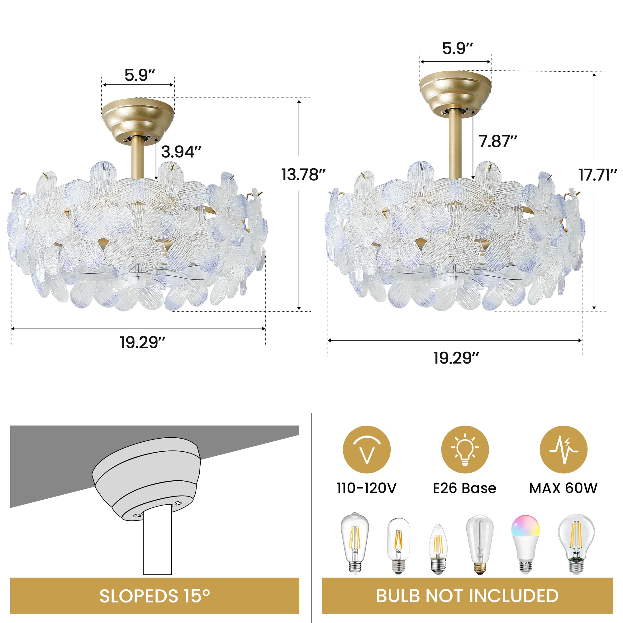 KAISITE 8141CF-04GD-US Ceiling-Fans - View #2
