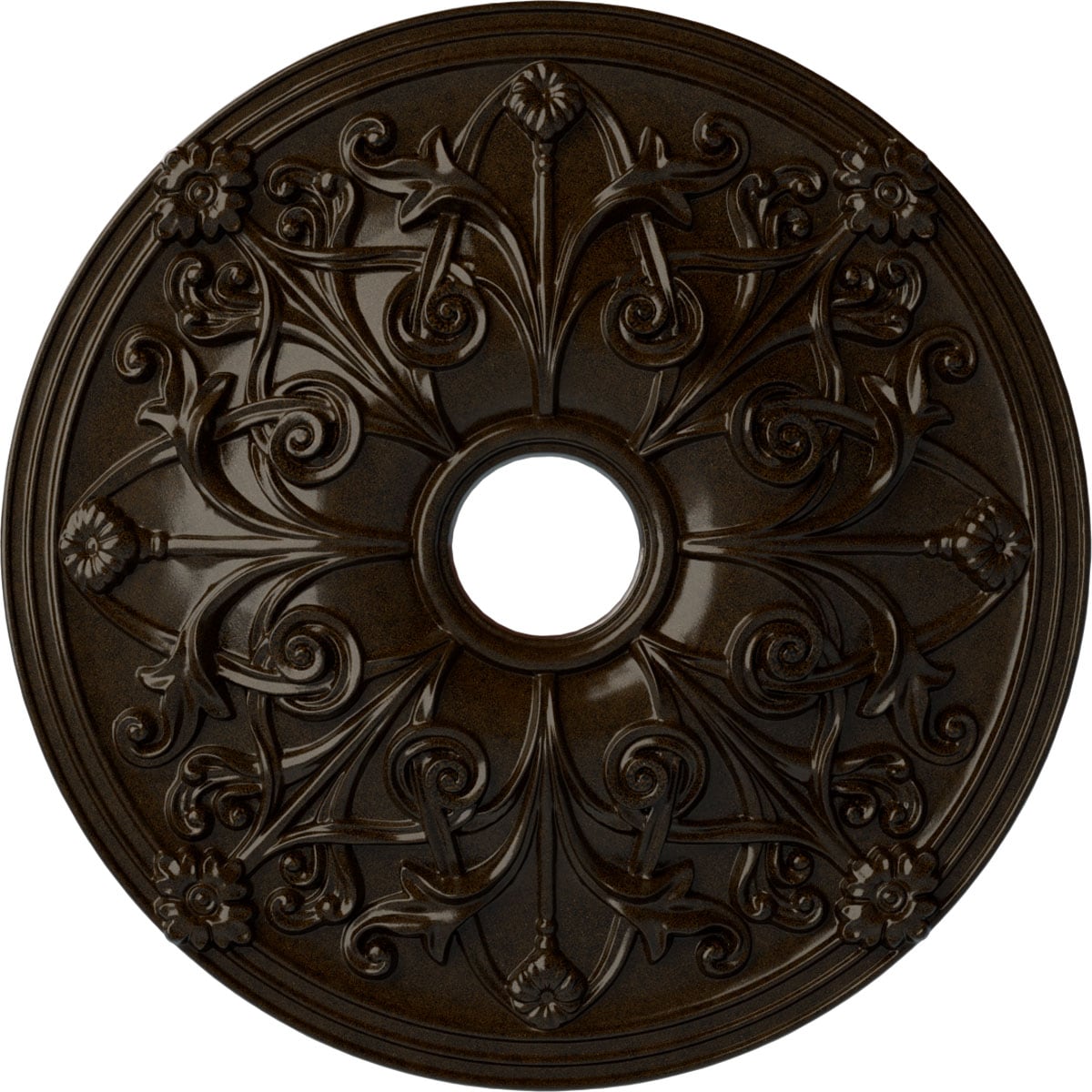 Ekena Millwork CM23JABZS Jamie 23.625-in W x 23.625-in L Painted Bronze Polyurethane Whole Ceiling Medallion