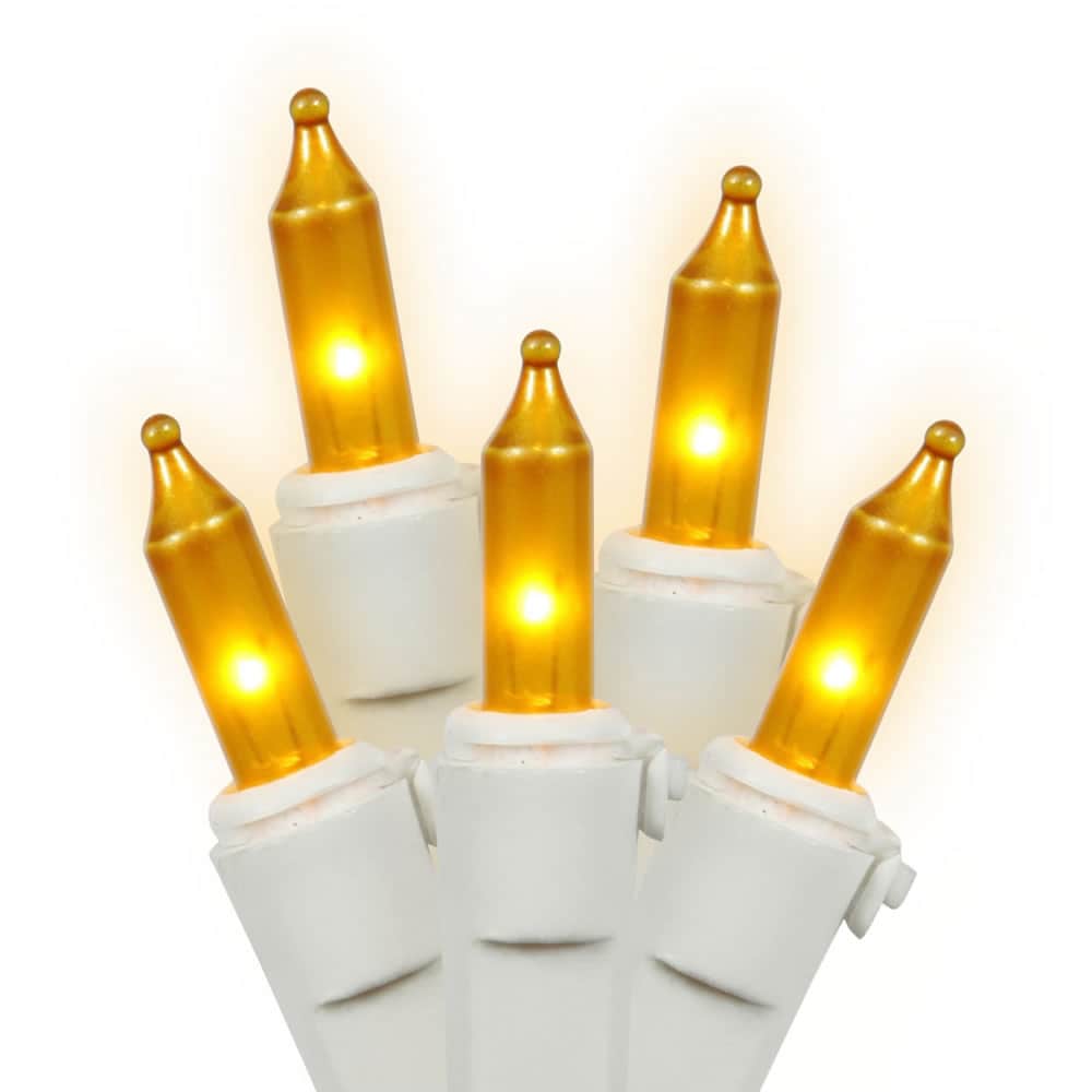 Vickerman W4W1007 100-Count 33-ft Gold Incandescent Plug-In Indoor Christmas String Lights