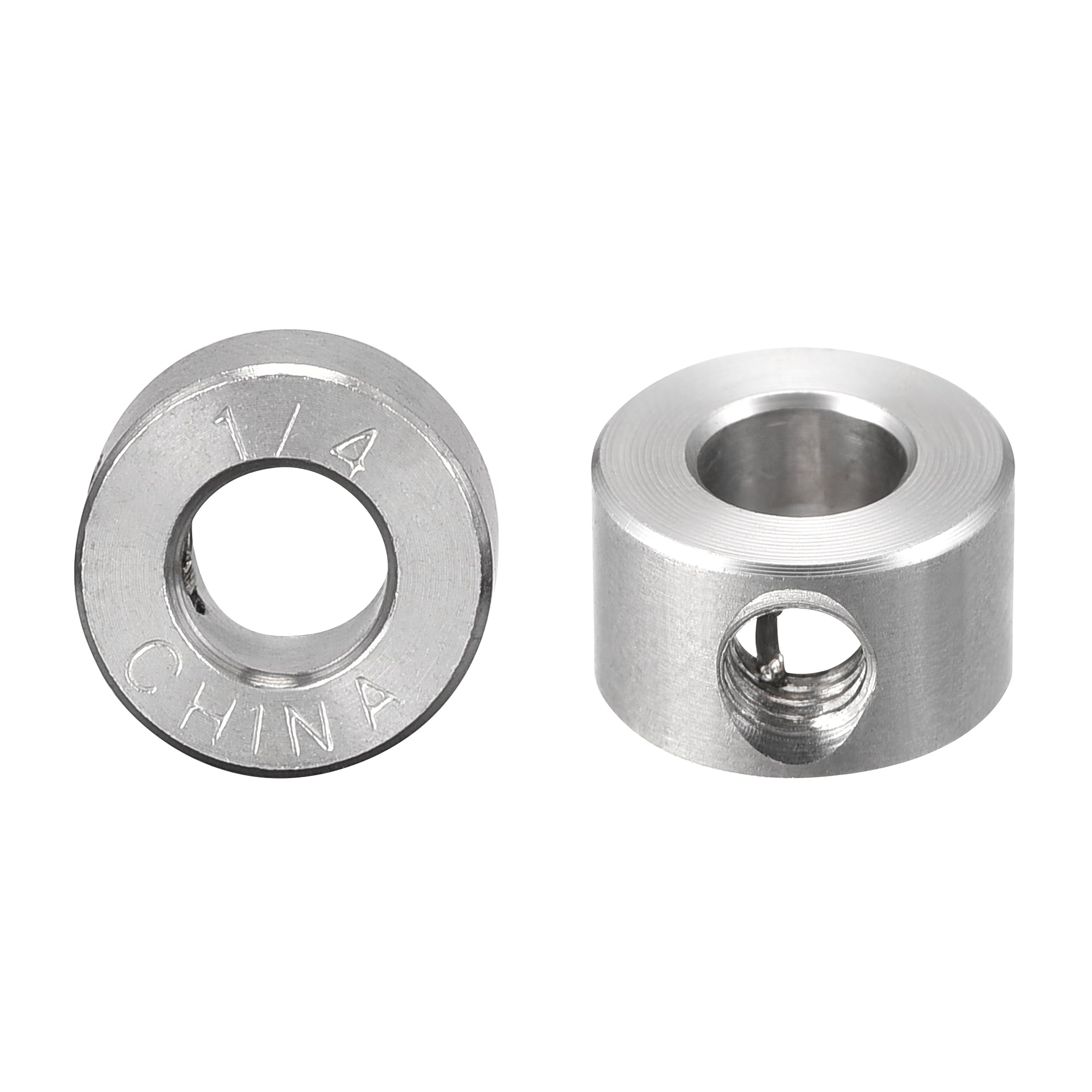 Unique Bargains Drill Stop 1/4 Inch Inner Dia Stainless Steel for Set Screws Chuck Woodworking Drill Bits Depth Holder 2pcs #S26040900UX5562