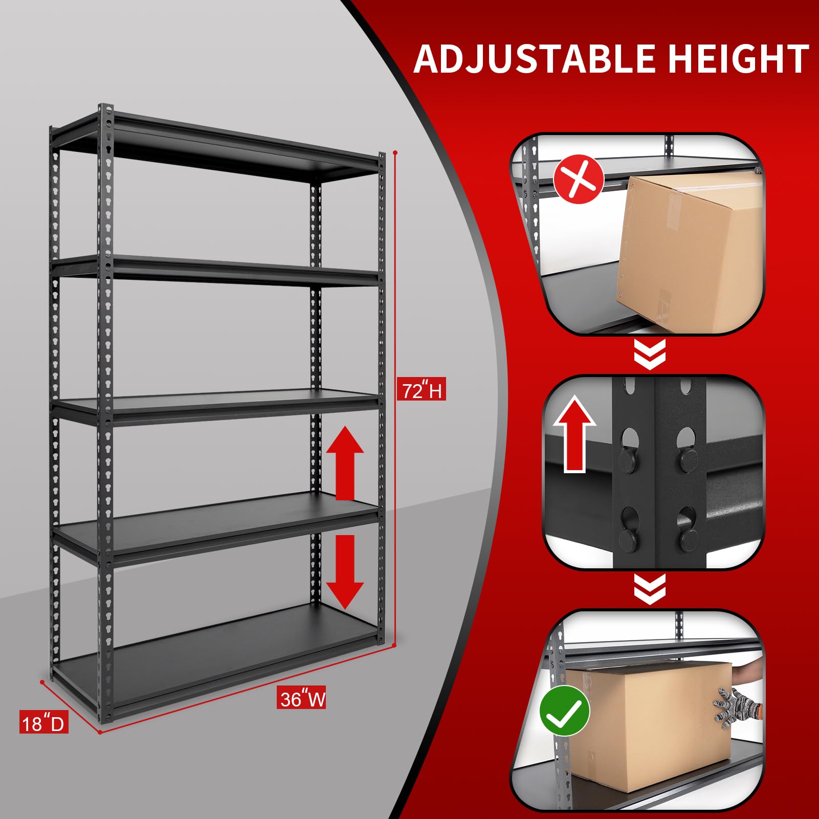 Shuntong ATB-D36-18-72-5B Free-Standing-Shelving - View #3
