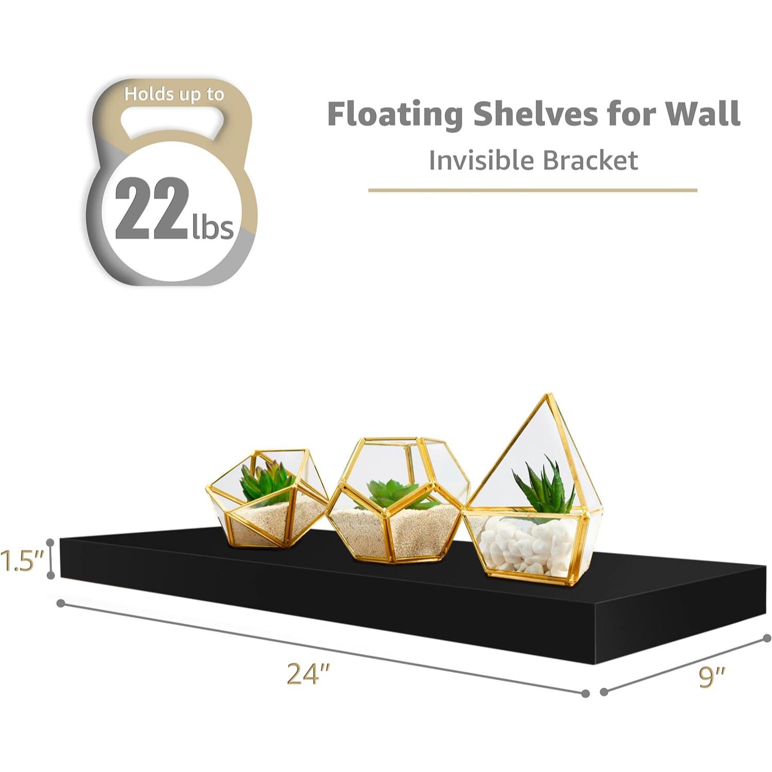 SORBUS WD-FLT-BLK Wall-Mounted-Shelving - View #3