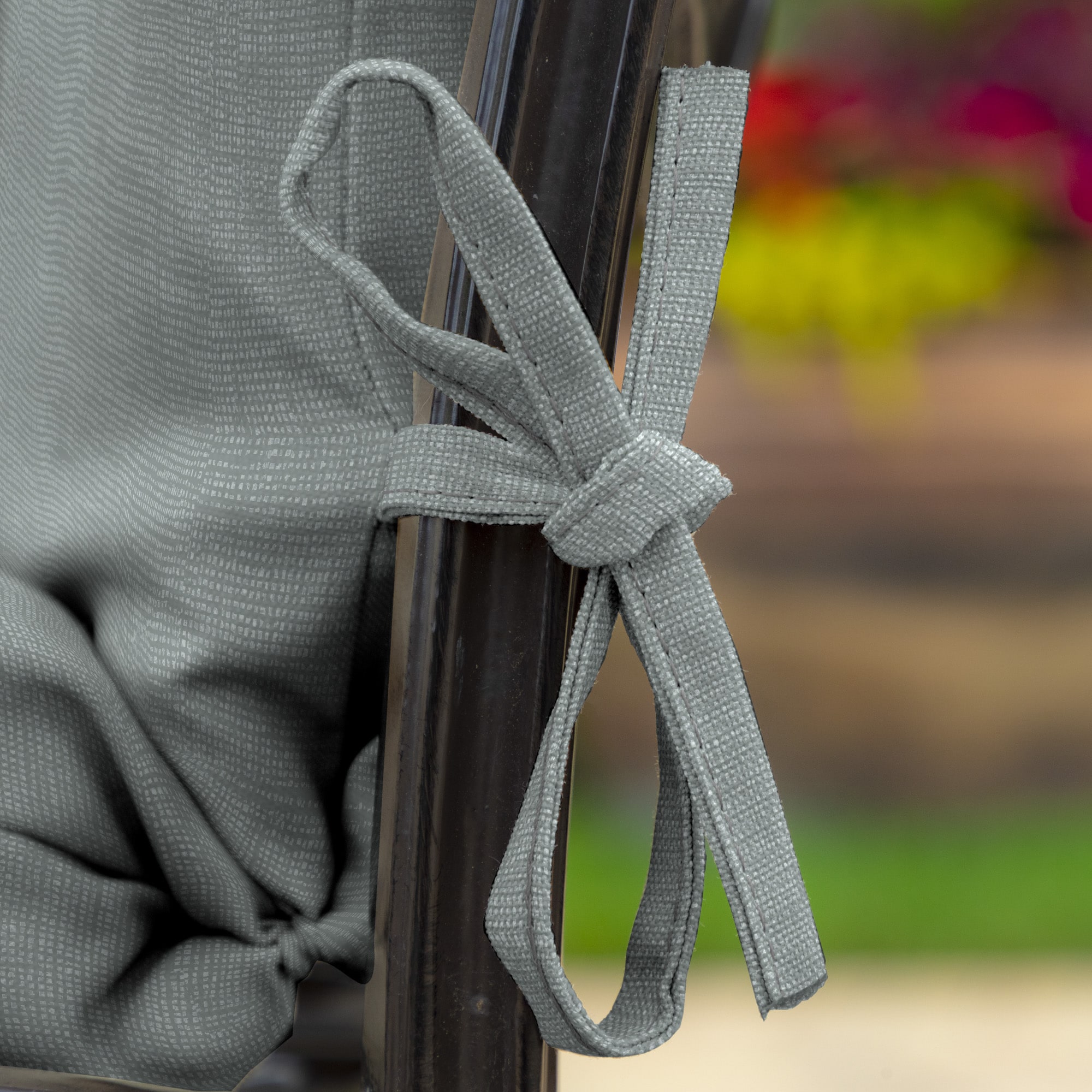 Stone Grey High Back Outdoor Dining Chair Cushion