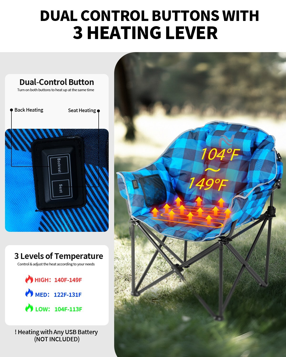 Esazn LYSTY-TSL-250-SK-BL Beach-Camping-Chairs - View #3