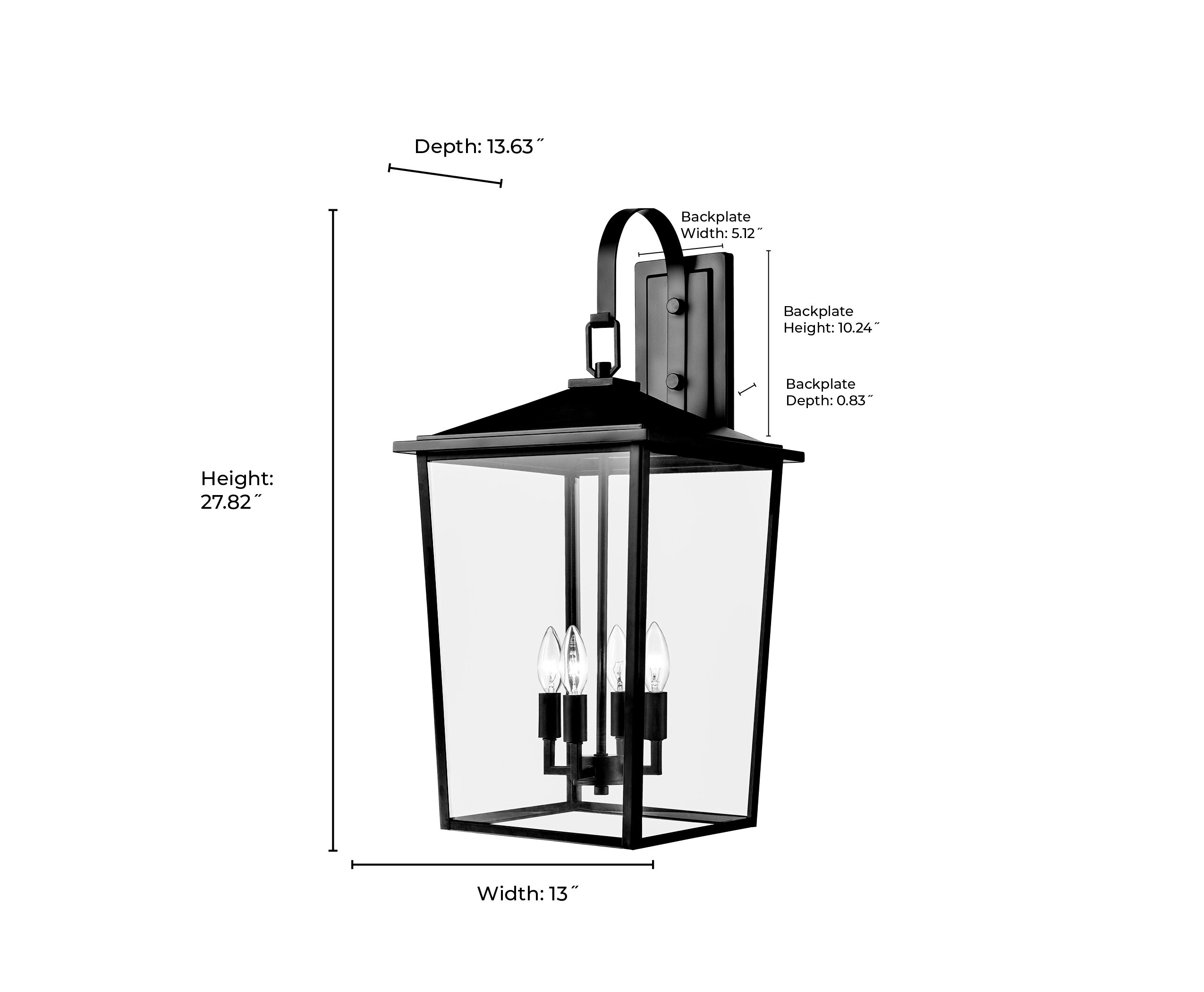 Millennium Lighting 2984-PBK Outdoor-Wall-Lighting - View #6