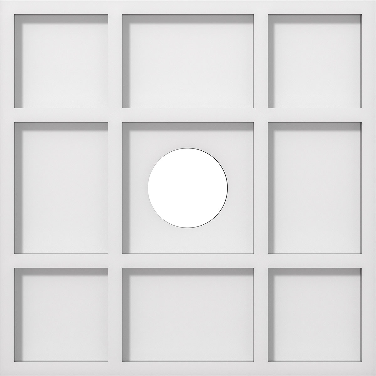 Ekena Millwork CMP14RK-03000 Rubik 14-Inches W x 14-Inches L Contemporary White PVC Whole Ceiling Medallion