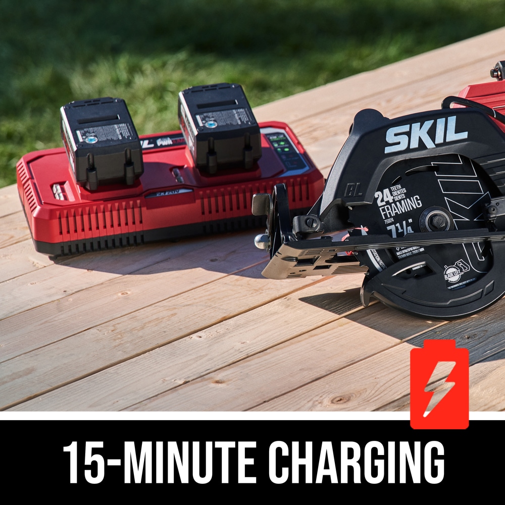 SKIL 20-volt 7-1/4-in Cordless Circular Saw Kit (2-Batteries and Charger  Included) in the Circular Saws department at