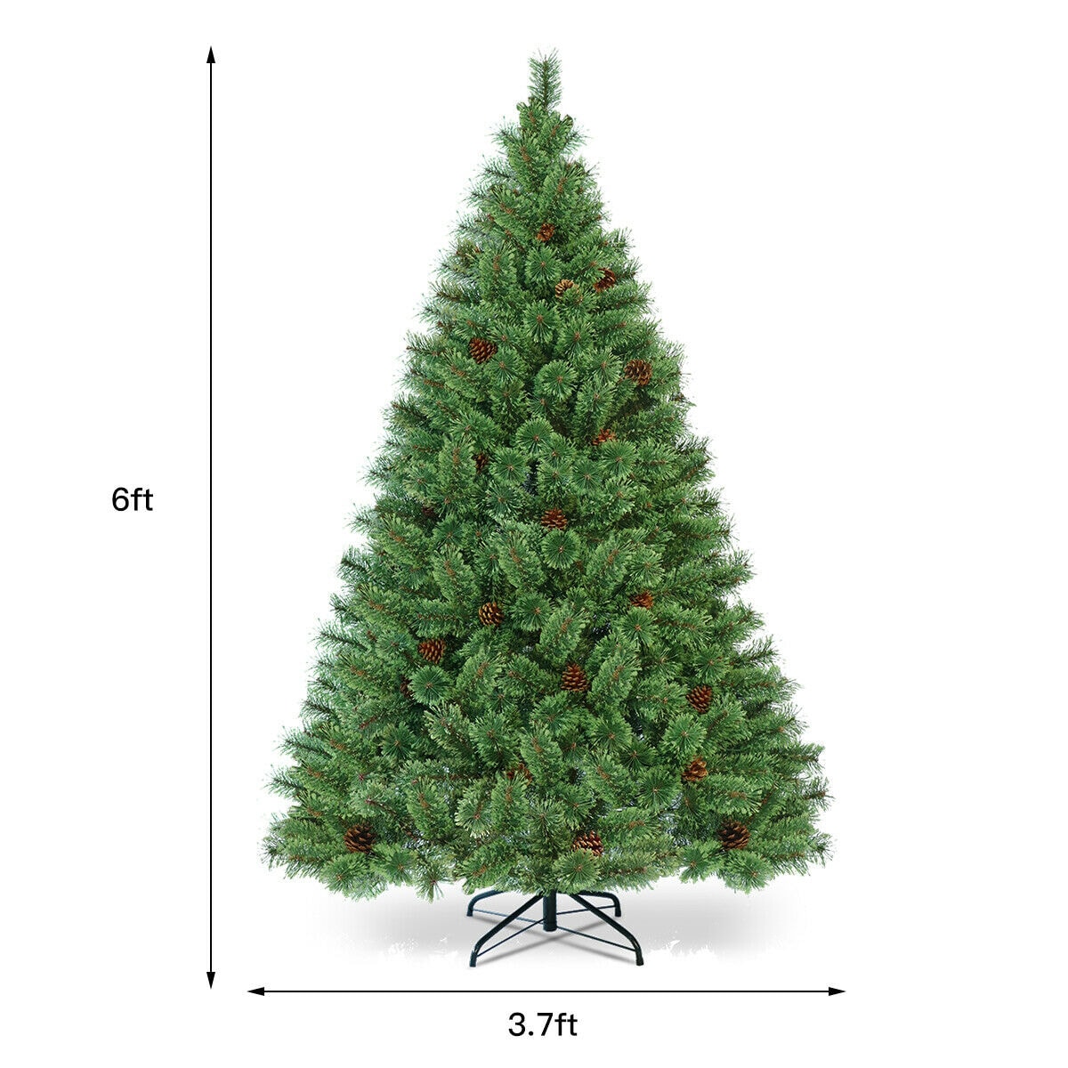 6ft Green Pine Pre-Lit Christmas Tree with Warm White LED Lights