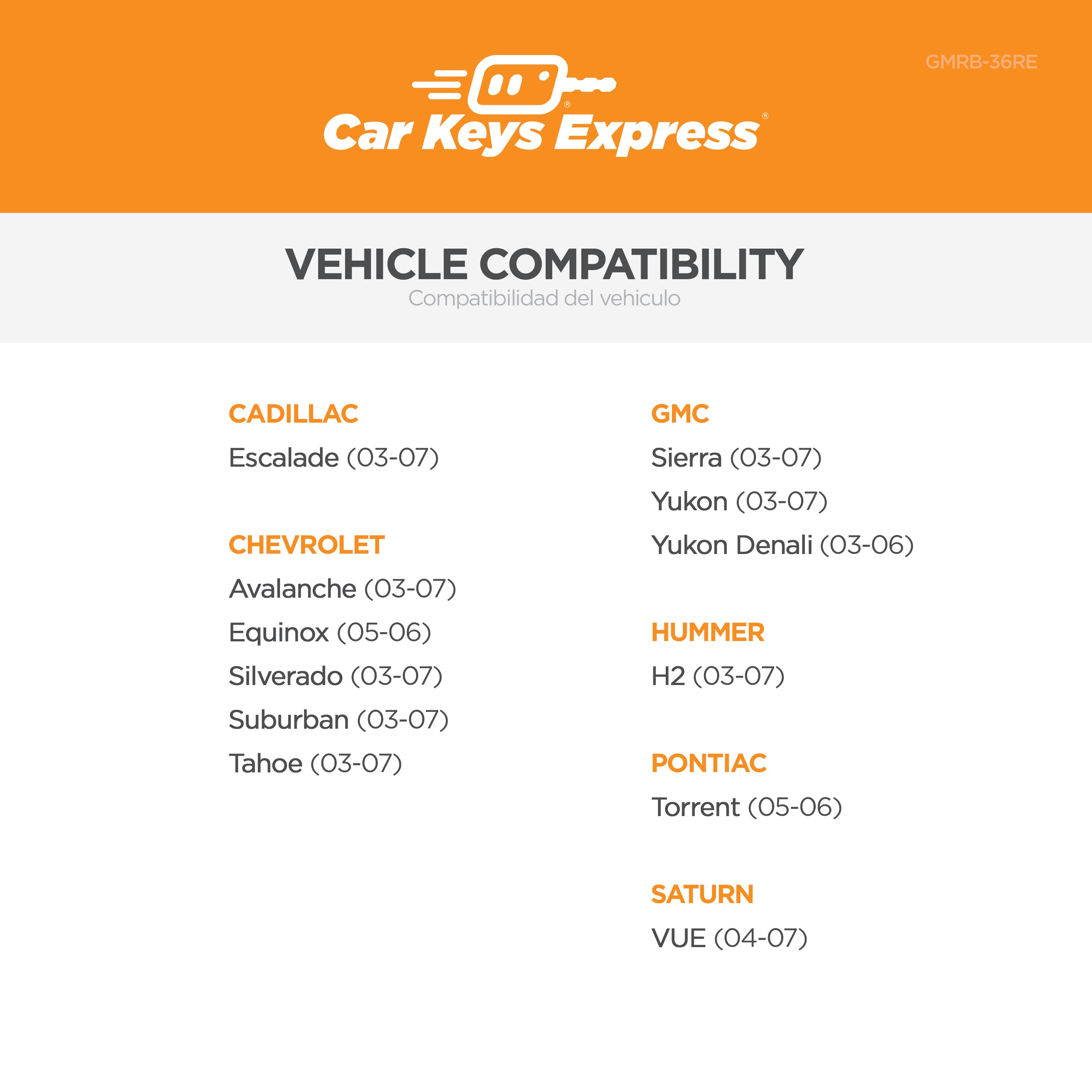 Car Keys Express GMRB-36RE Key-Accessories - View #2
