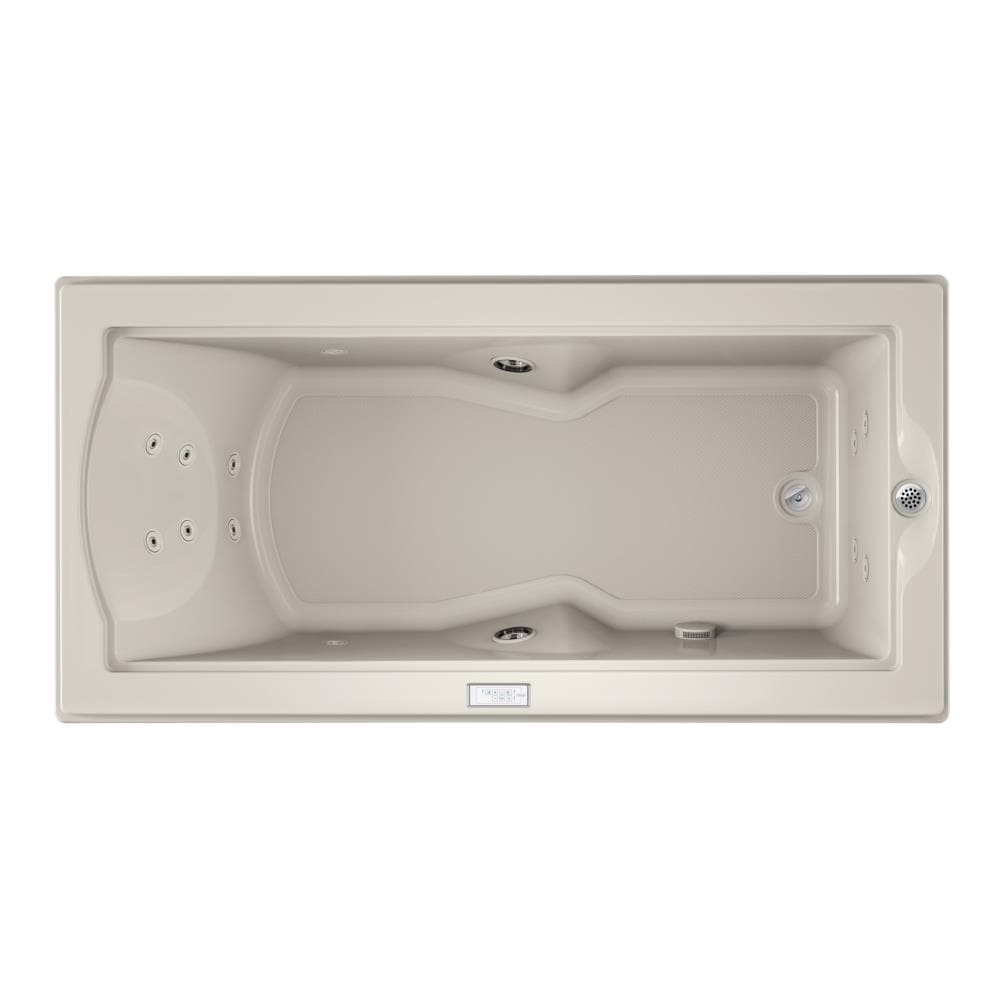 Jacuzzi KL25969 FUZION 35.4-in x 70.7-in Oyster Acrylic Rectangular Drop-in Whirlpool tub with Drain ( Right Drain )